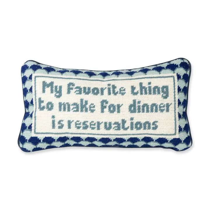 Reservations Needlepoint Pillow-Home Decor-Happy on Main