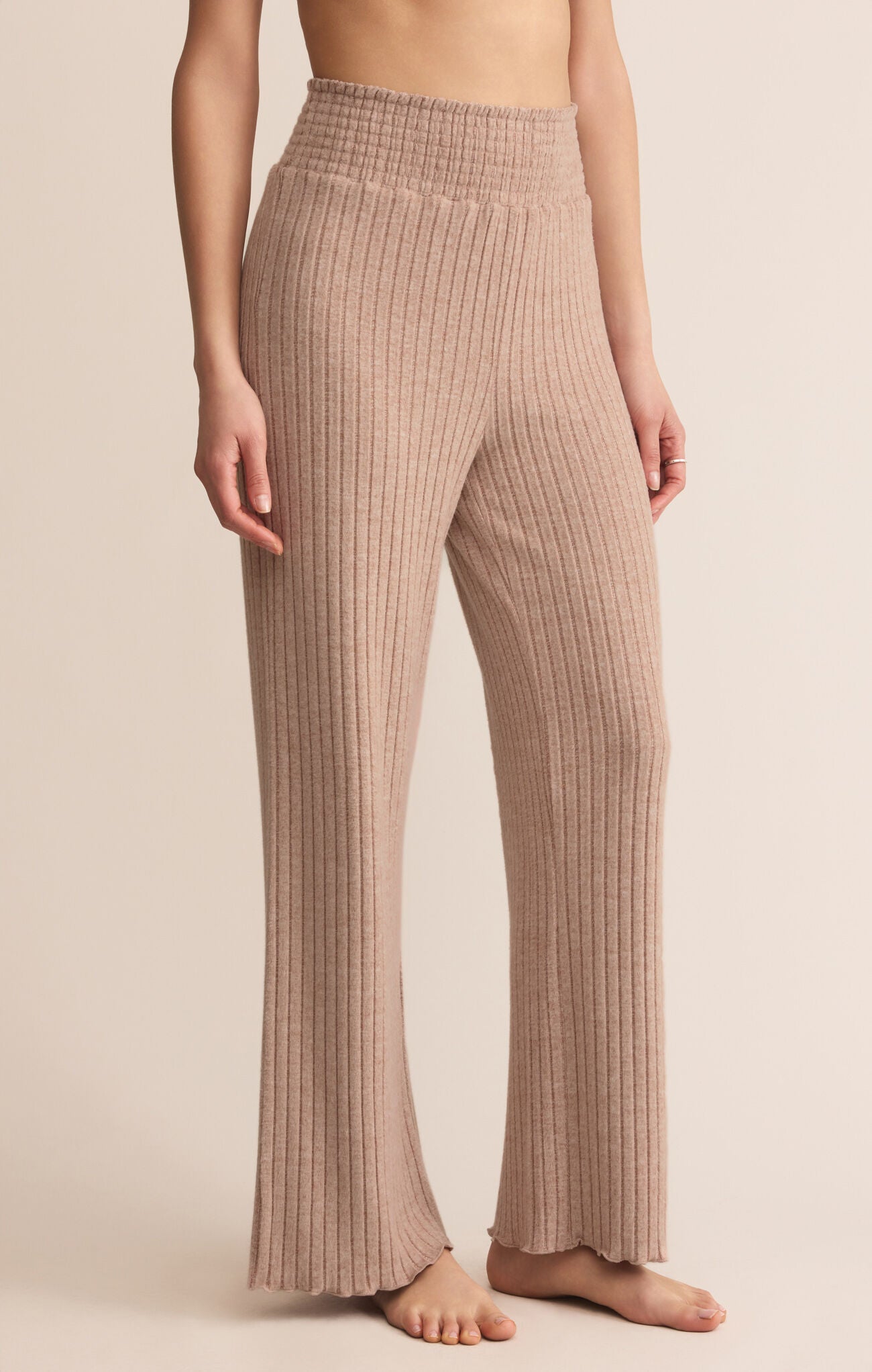 Dawn Smocked Rib Pant - Iced Coffee-Z Supply-Happy on Main