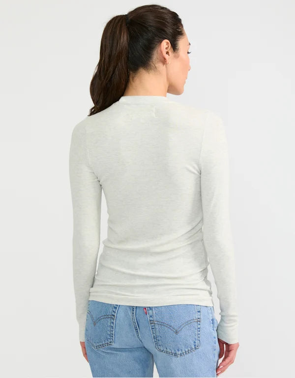 Chicago Ribbed Long Sleeve - Heather Ash-Maison Wheat-Happy on Main