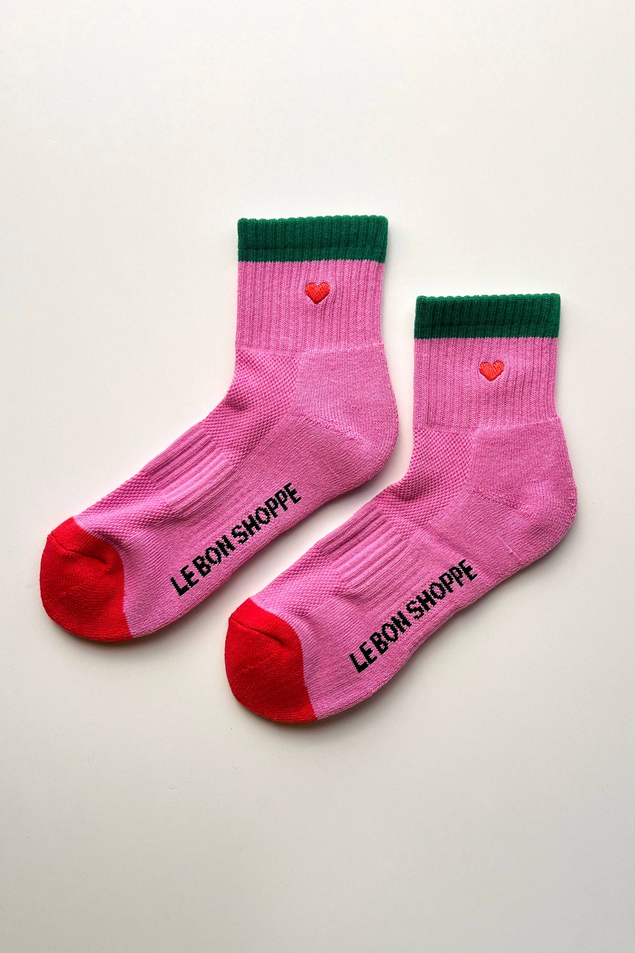 Embroidered Color Block Girlfriend Socks (wholesale)-Le Bon Shoppe-Happy on Main