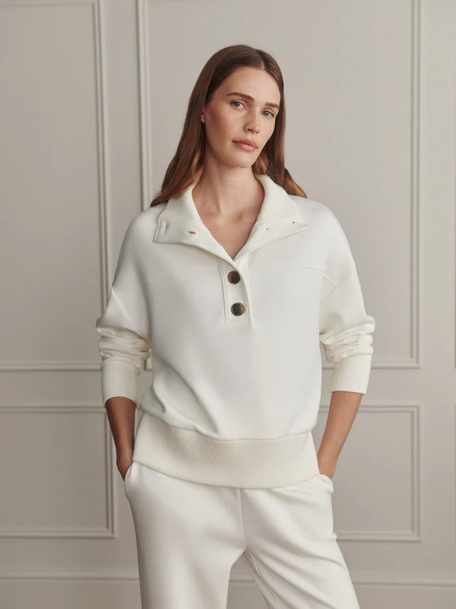 Bronya Button Placket Sweat - Pristine-Varley-Happy on Main