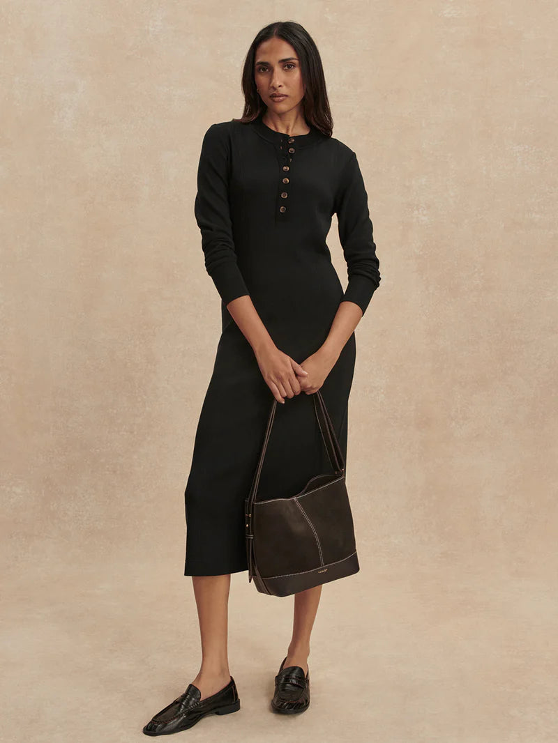 Abriella Midi Dress - Black-Varley-Happy on Main