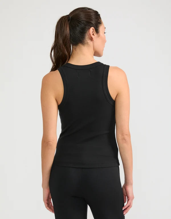 Knoxville Ribbed Tank - Black-Maison Wheat-Happy on Main