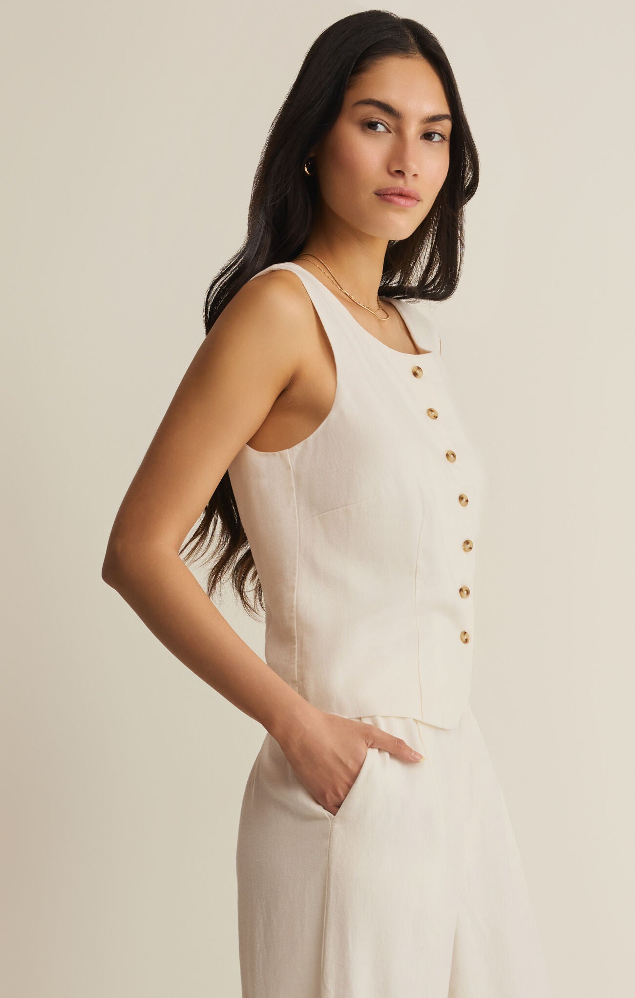 Roman Linen Vest - Cloud-Z Supply-Happy on Main
