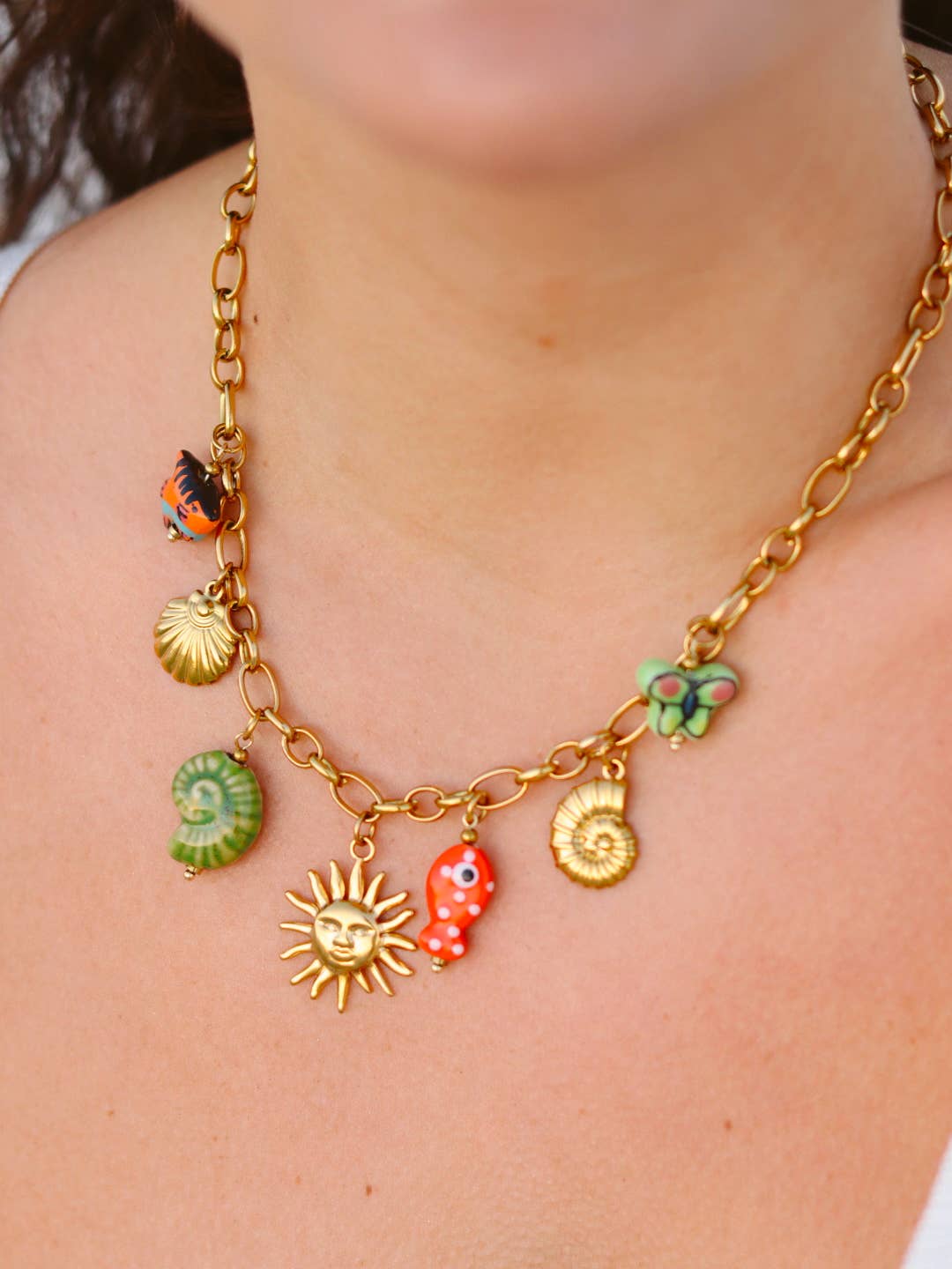 Sol Del Mar Charm Necklace-Everyday Jewelry-Happy on Main