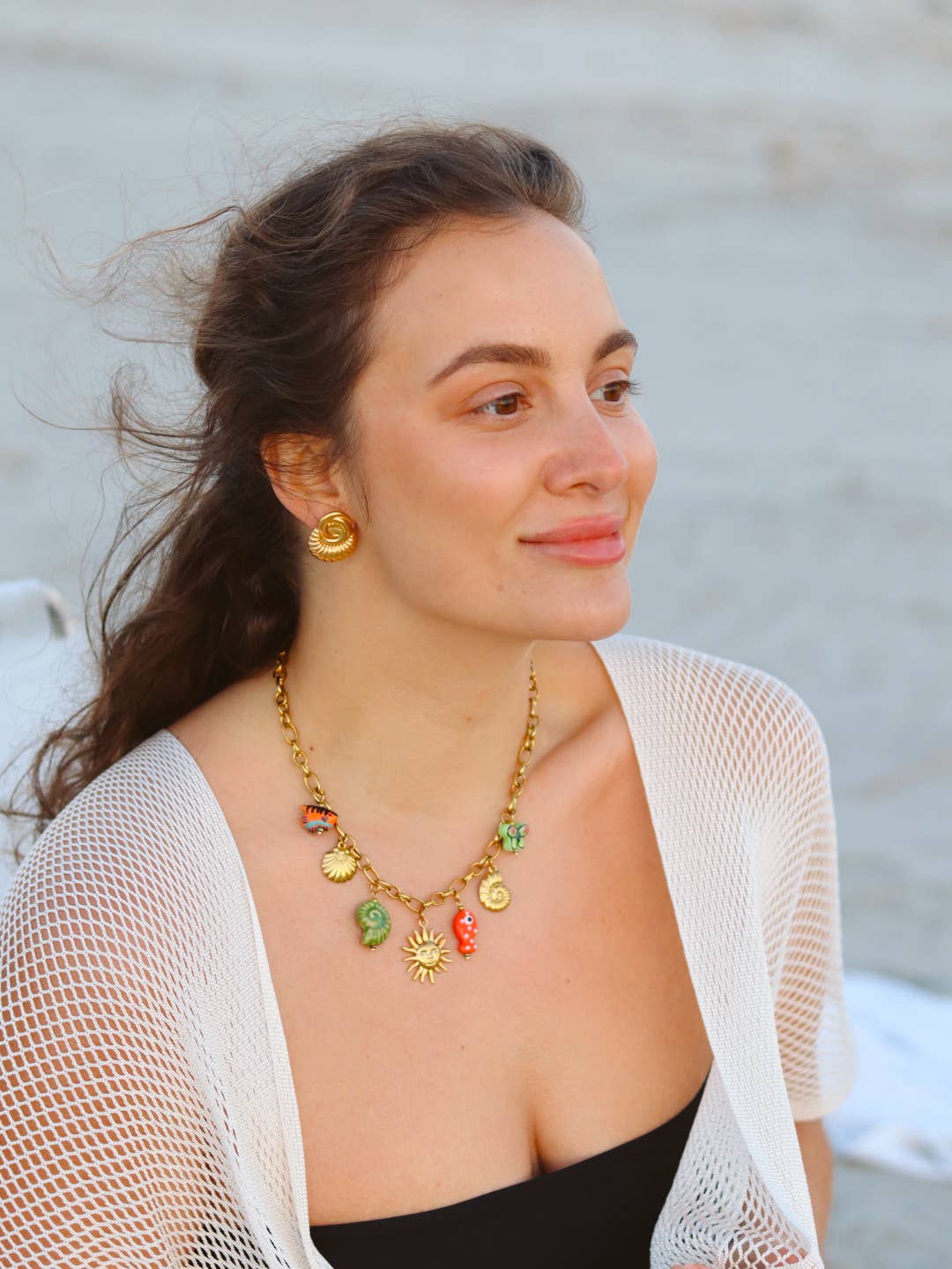 Sol Del Mar Charm Necklace-Everyday Jewelry-Happy on Main