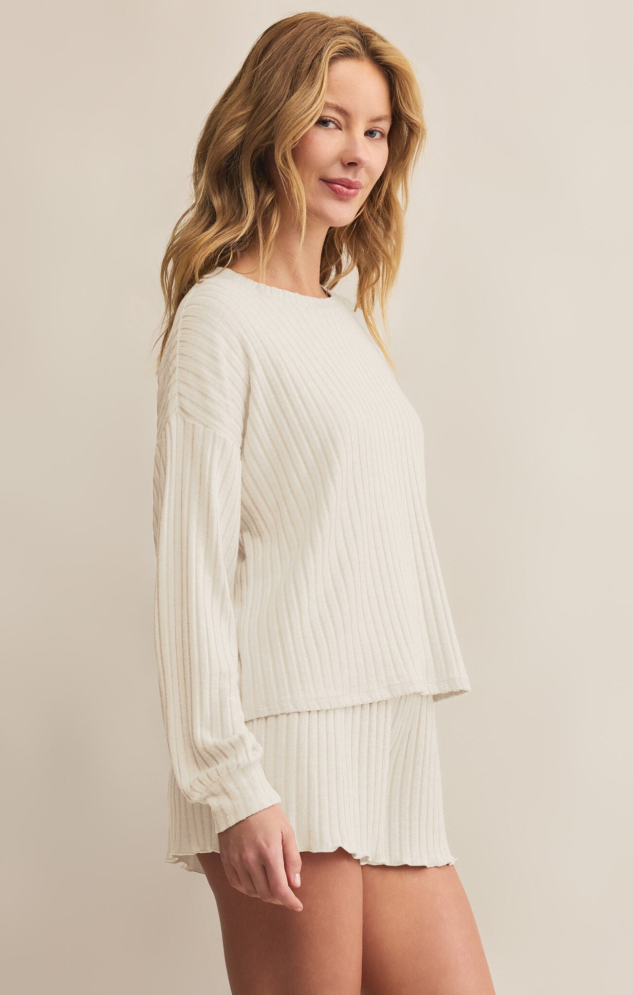 Daydream Rib LS Top - Bone-Z Supply-Happy on Main