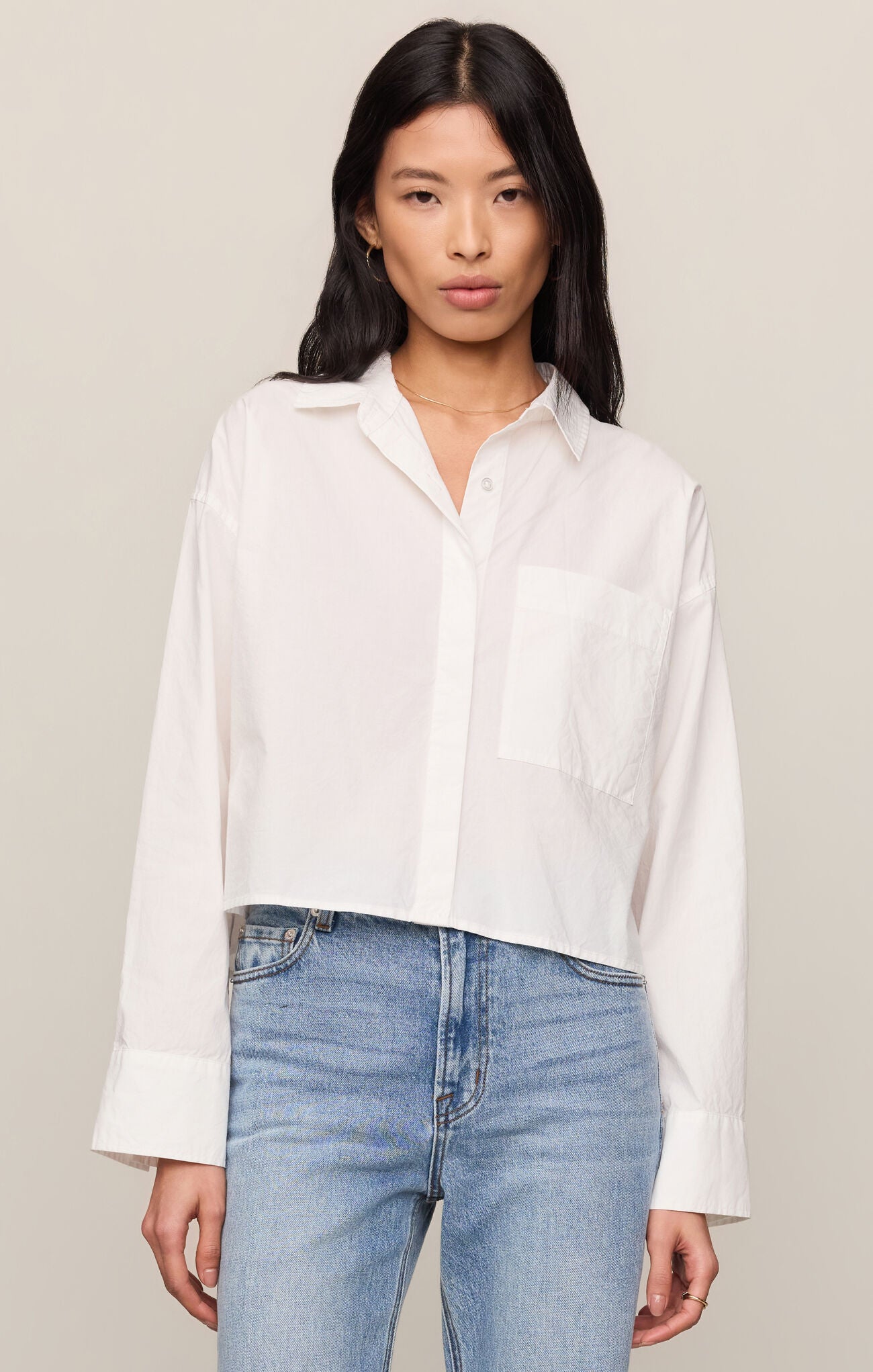 Favorite Button Up Top - White-Z Supply-Happy on Main