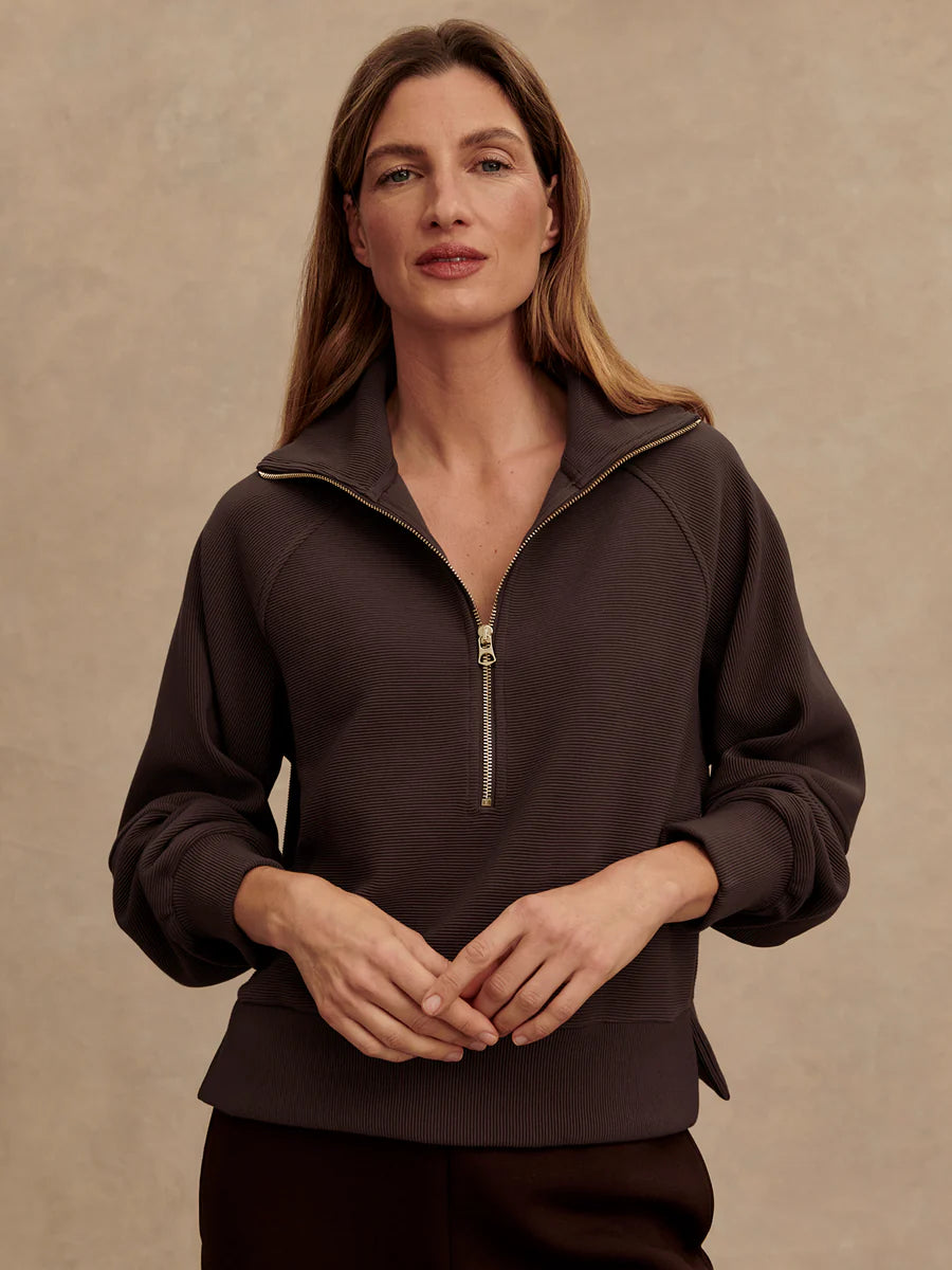 Milano Half Zip Sweater - Coffee Bean-Varley-Happy on Main