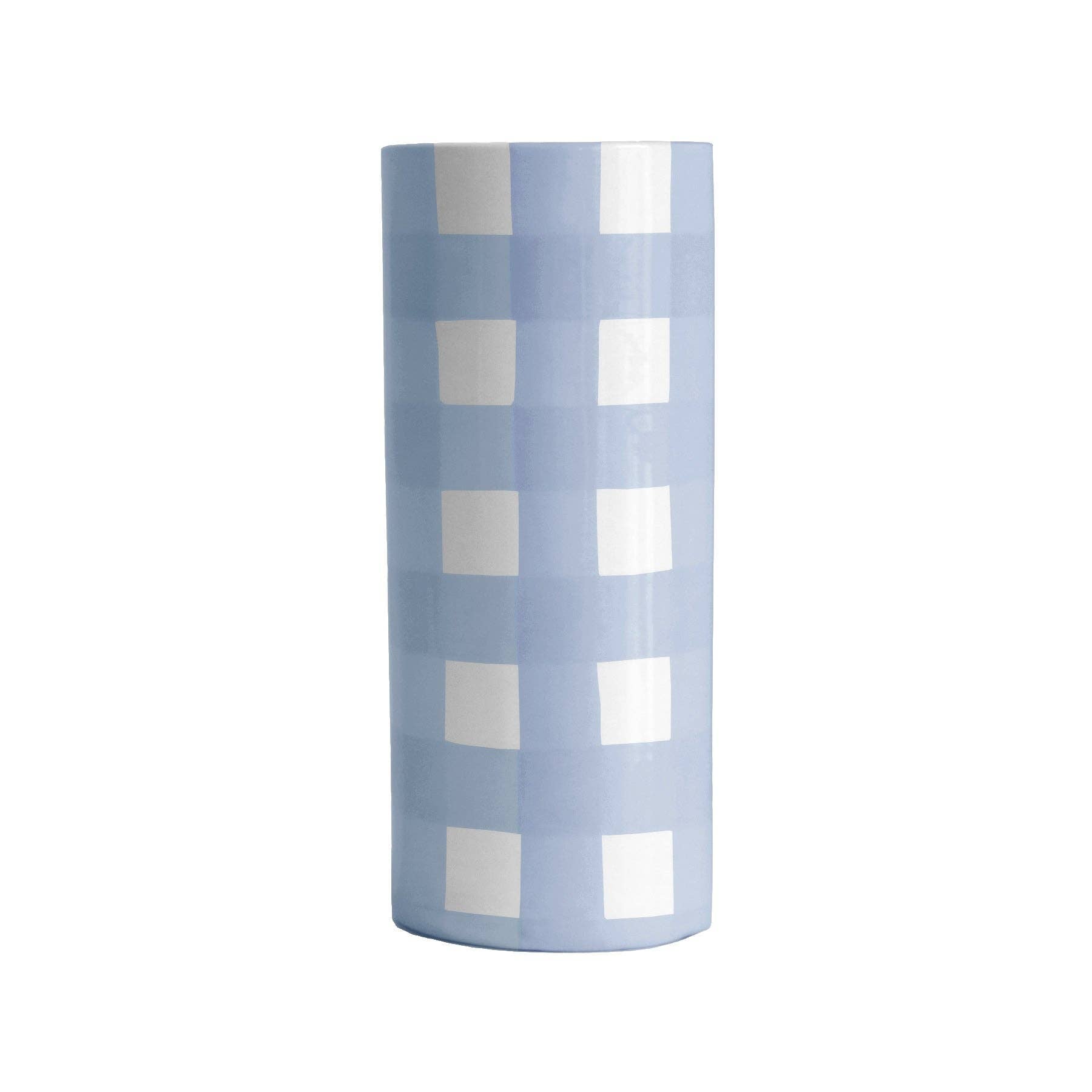 Gingham Column Vase-Home Decor-Happy on Main