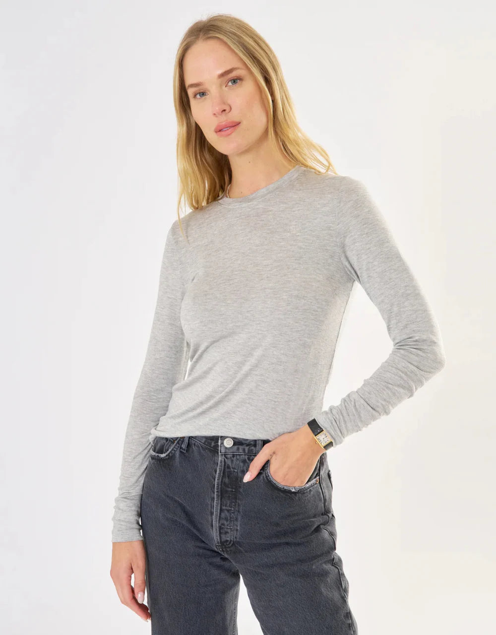 Chicago Long Sleeve - Heather Grey-Maison Wheat-Happy on Main