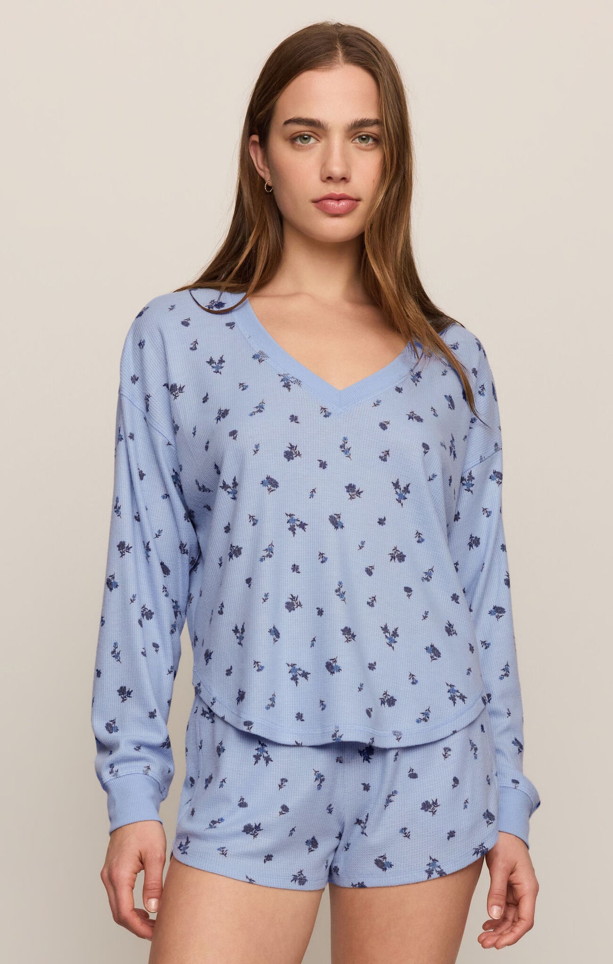 Ditsy LS Top - Crystal Blue-Z Supply-Happy on Main