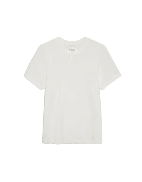 St. Tropez Crew Neck Tee - White-Maison Wheat-Happy on Main