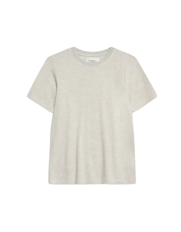 St. Tropez Crew Neck Tee - Heather Ash-Maison Wheat-Happy on Main