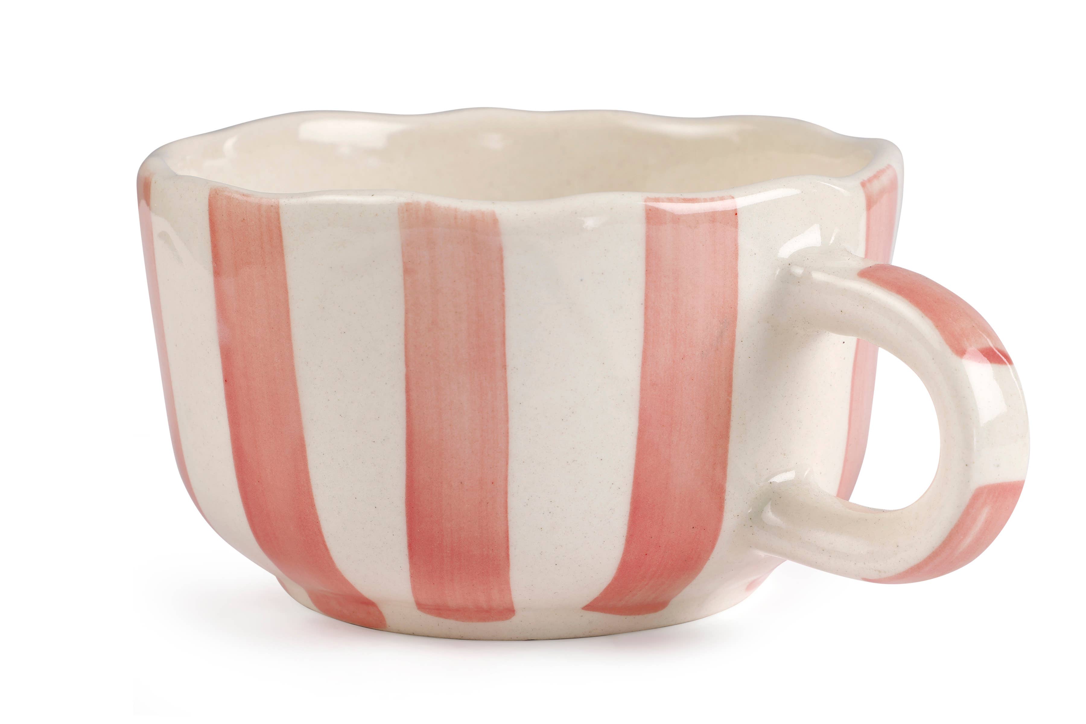 Ceramic Pink Cappuccino Cup, 2.9 x 3.9 Inches-Home Decor-Happy on Main