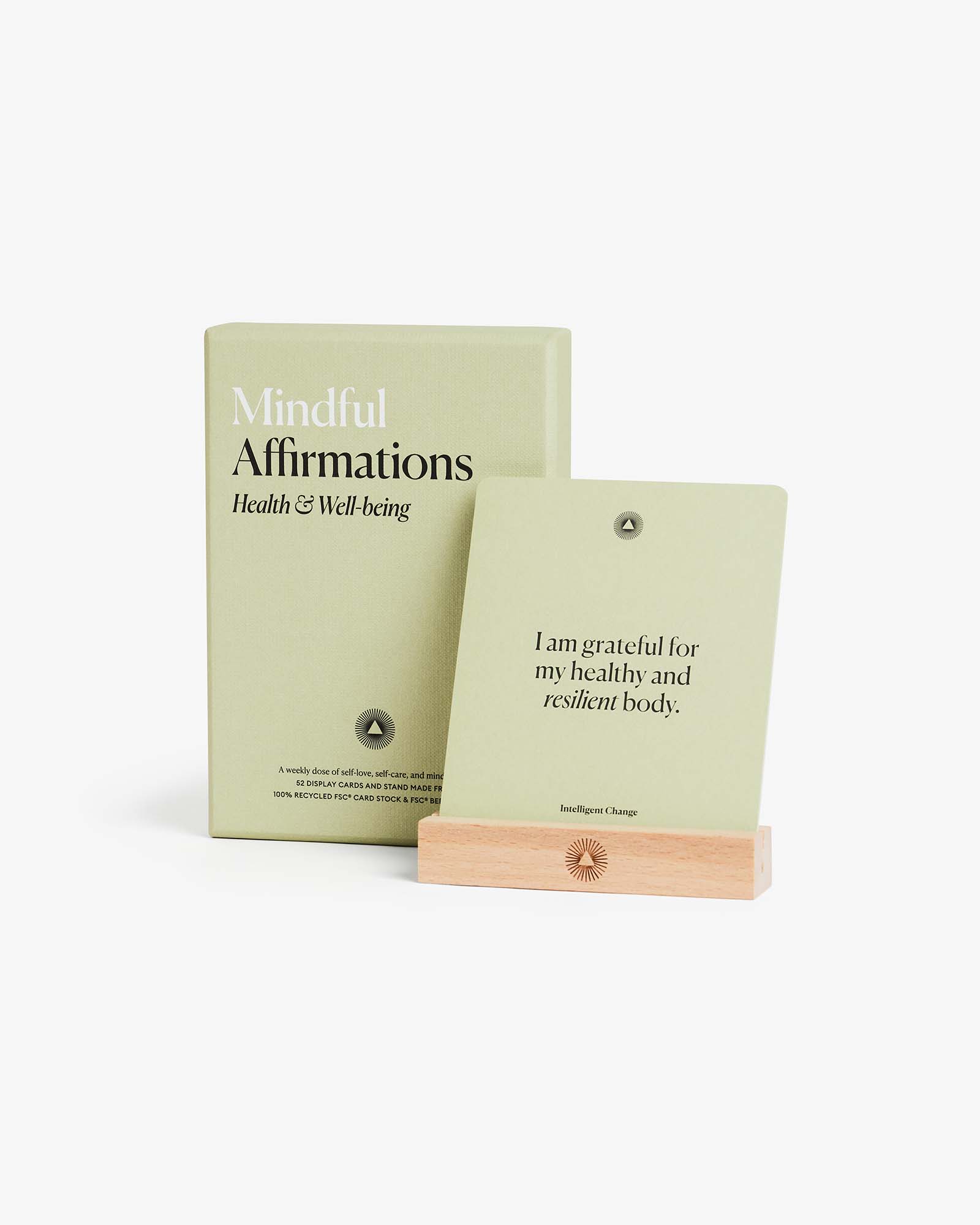 Mindful Affirmations Health & Wellbeing, Display Cards Gift-Intelligent Change-Happy on Main