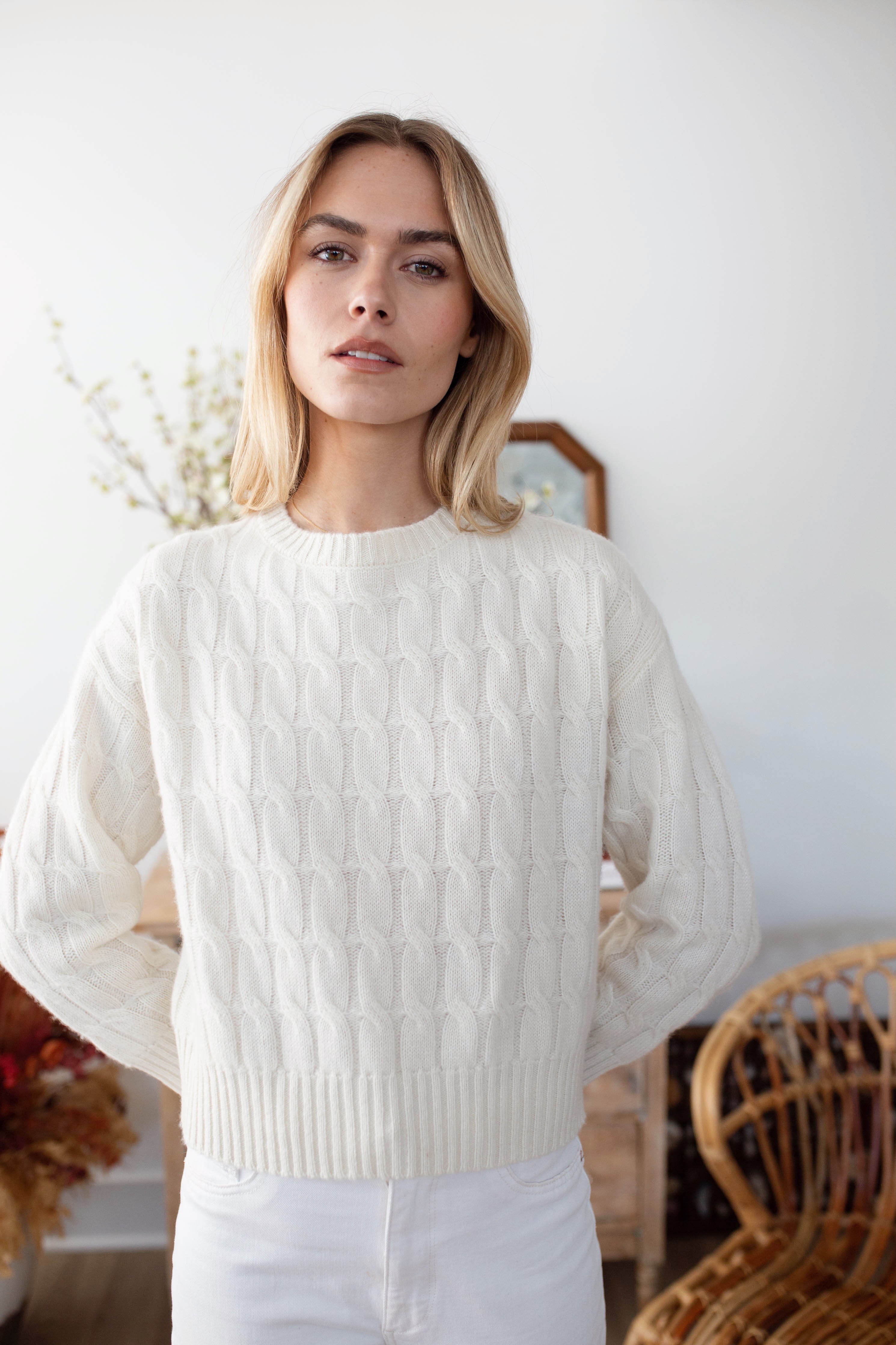 Cable Knit Cashmere-Core Sweaters-Happy on Main