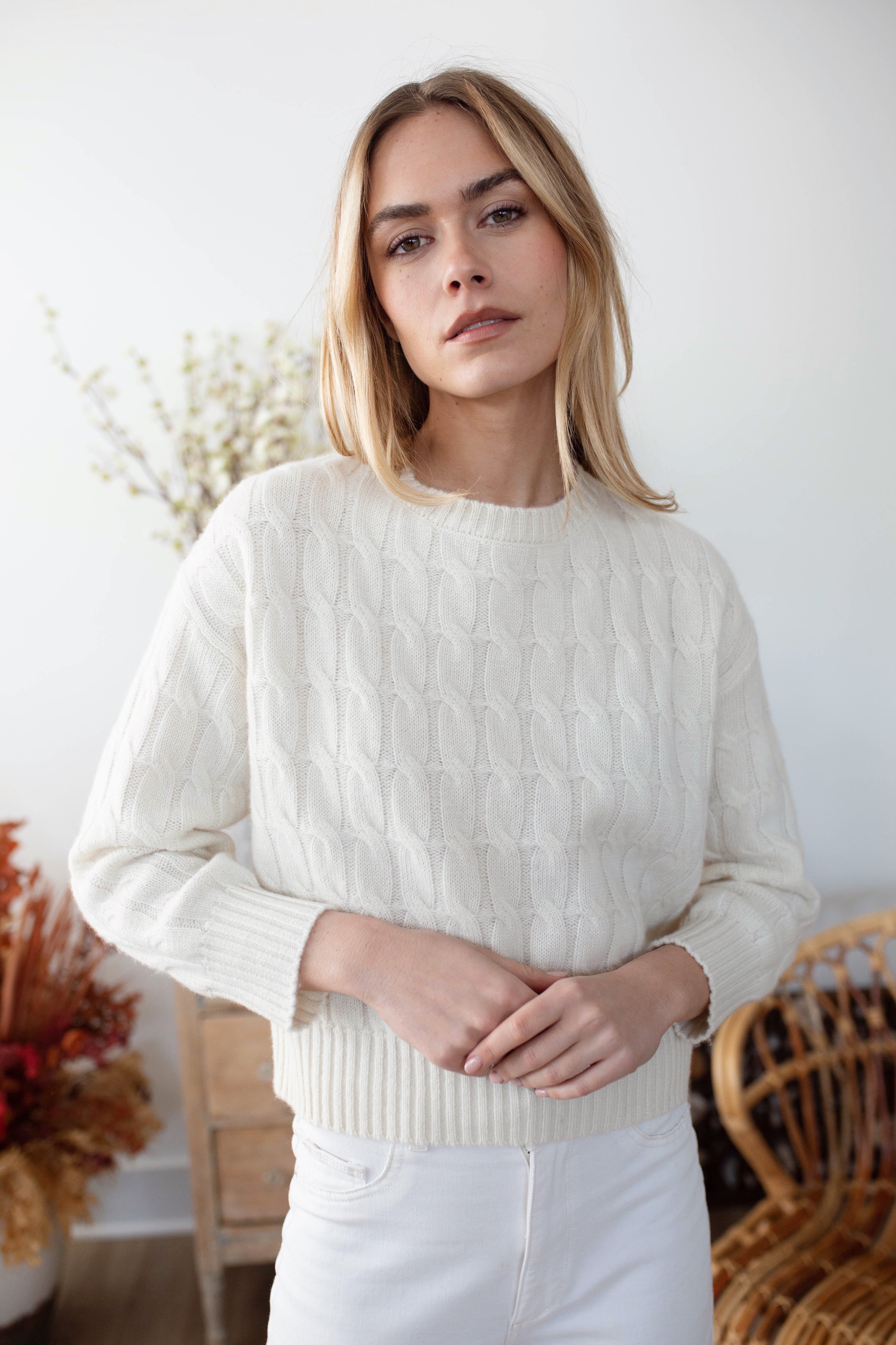 Cable Knit Cashmere-Core Sweaters-Happy on Main