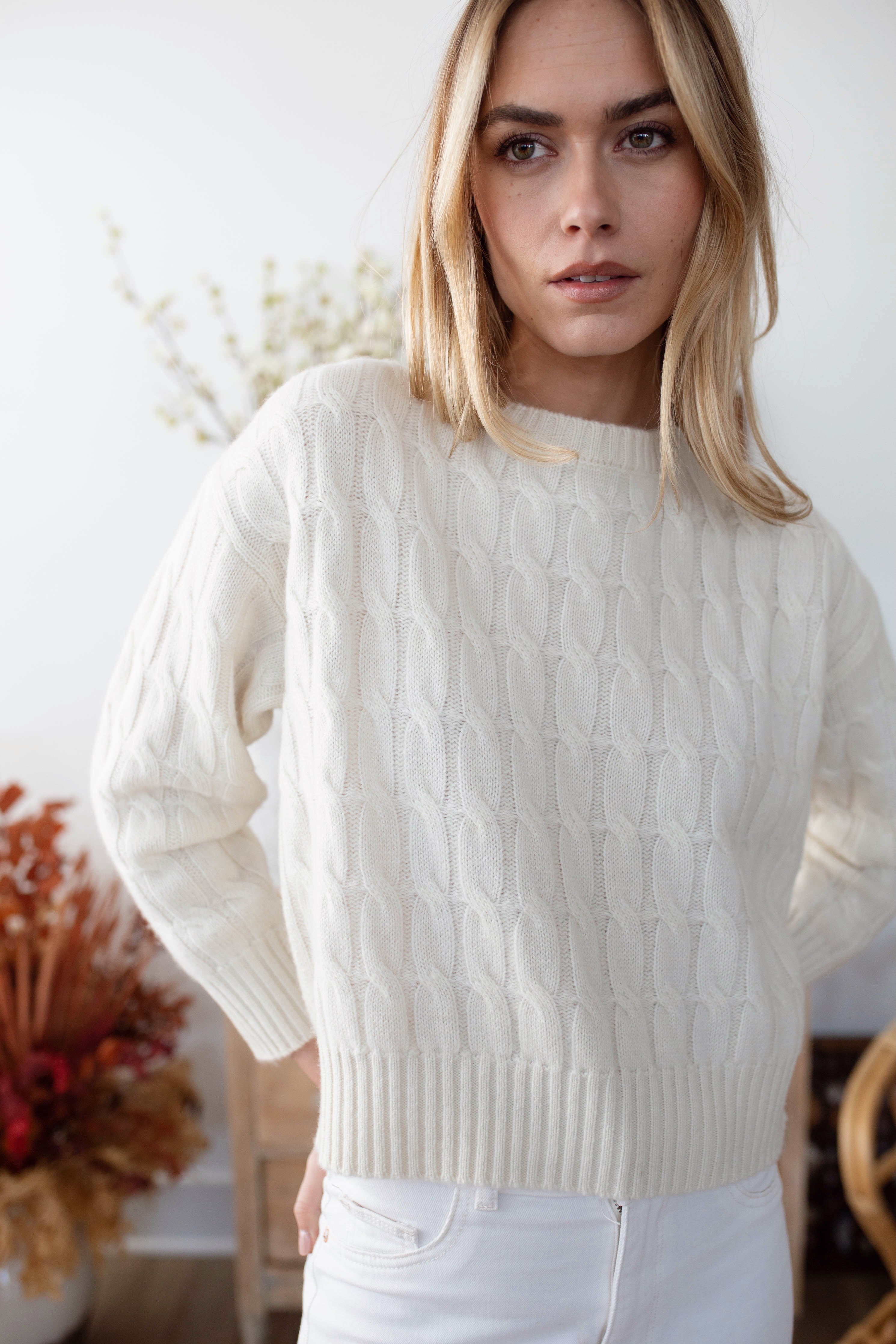 Cable Knit Cashmere-Core Sweaters-Happy on Main