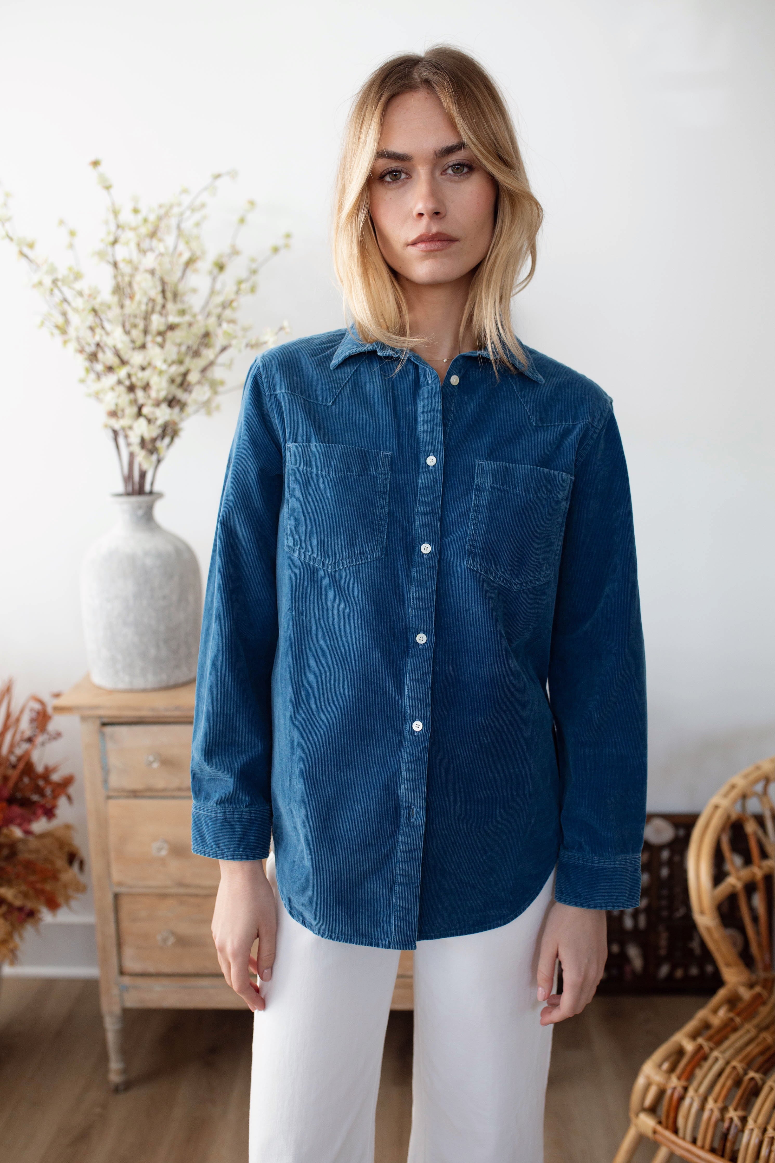 Western Shirt-Casual Tops-Happy on Main