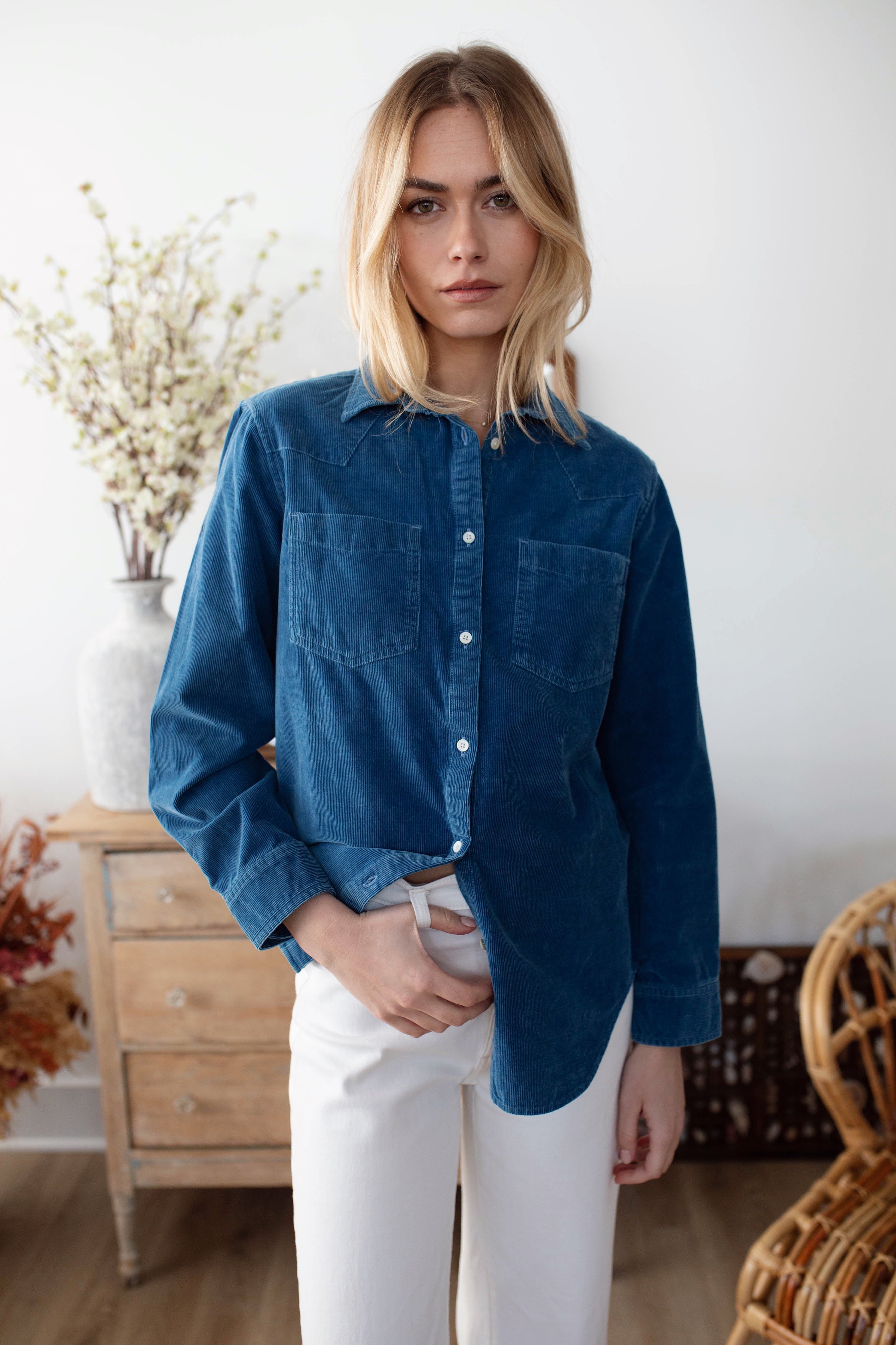 Western Shirt-Casual Tops-Happy on Main