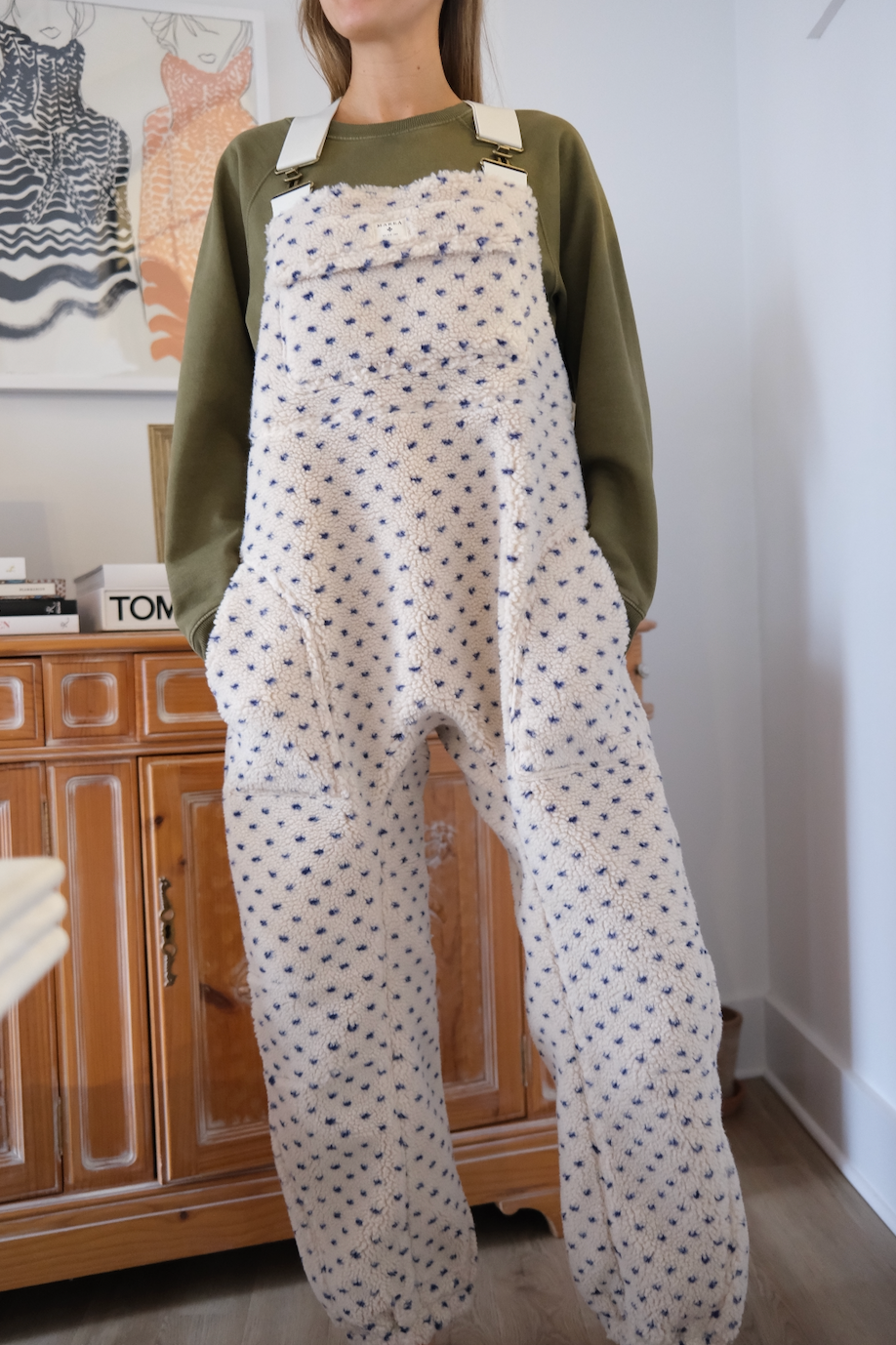 Scout Overalls - Ivory/Blue Birdseye-Marea-Happy on Main
