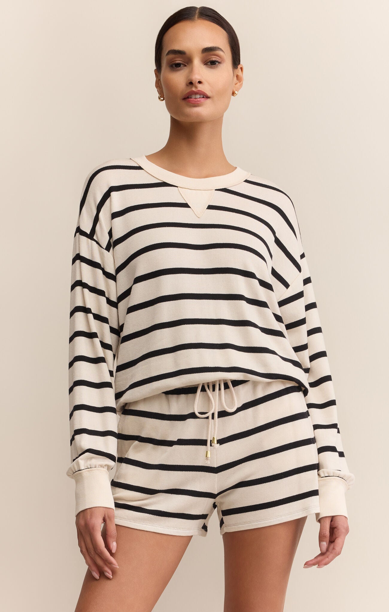 Stand Out Striped Sweatshirt-Sweatshirts-Happy on Main
