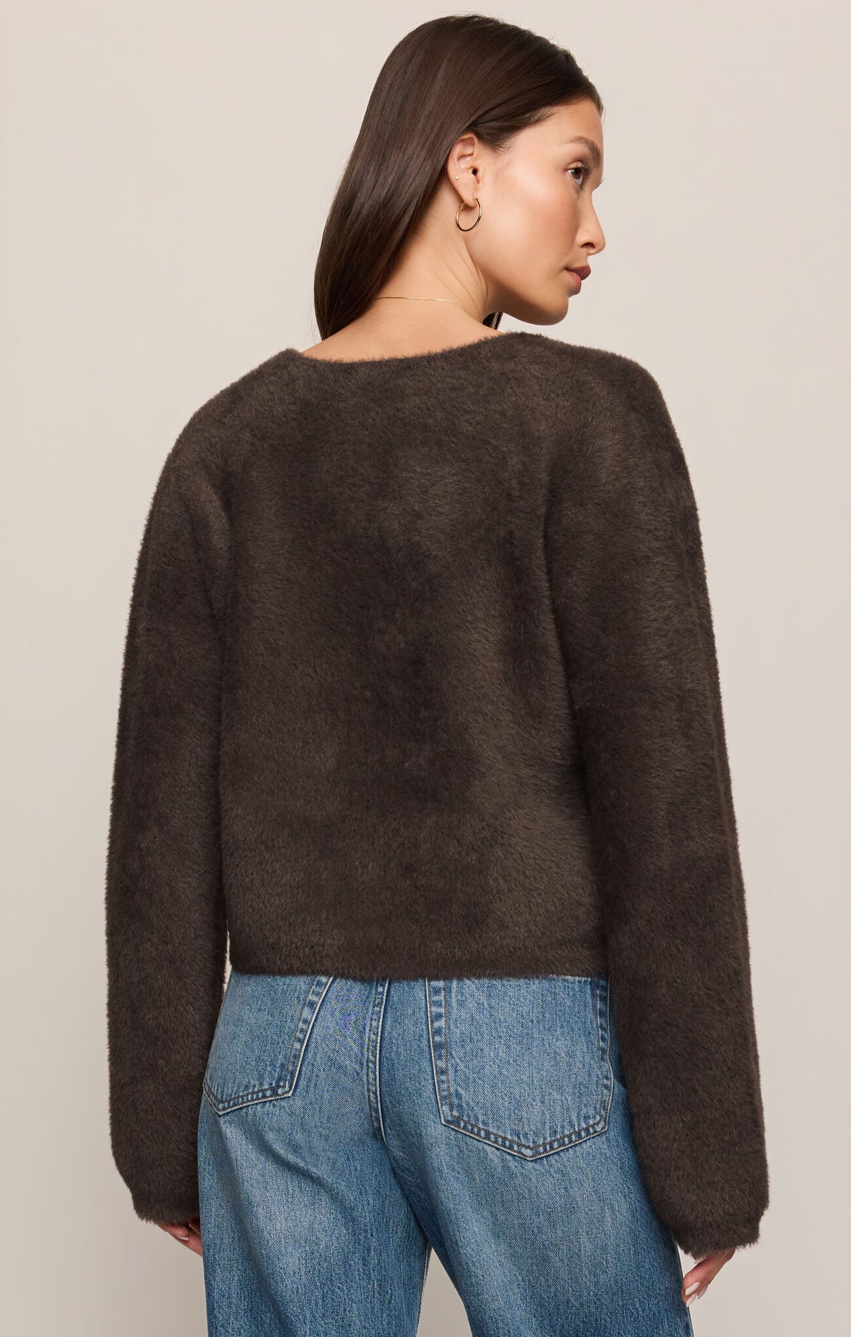 Winterglow Fluffy Cardigan - Cocoa Bean-Z Supply-Happy on Main