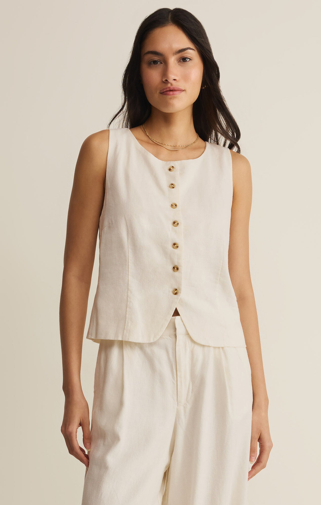 Roman Linen Vest - Cloud-Z Supply-Happy on Main