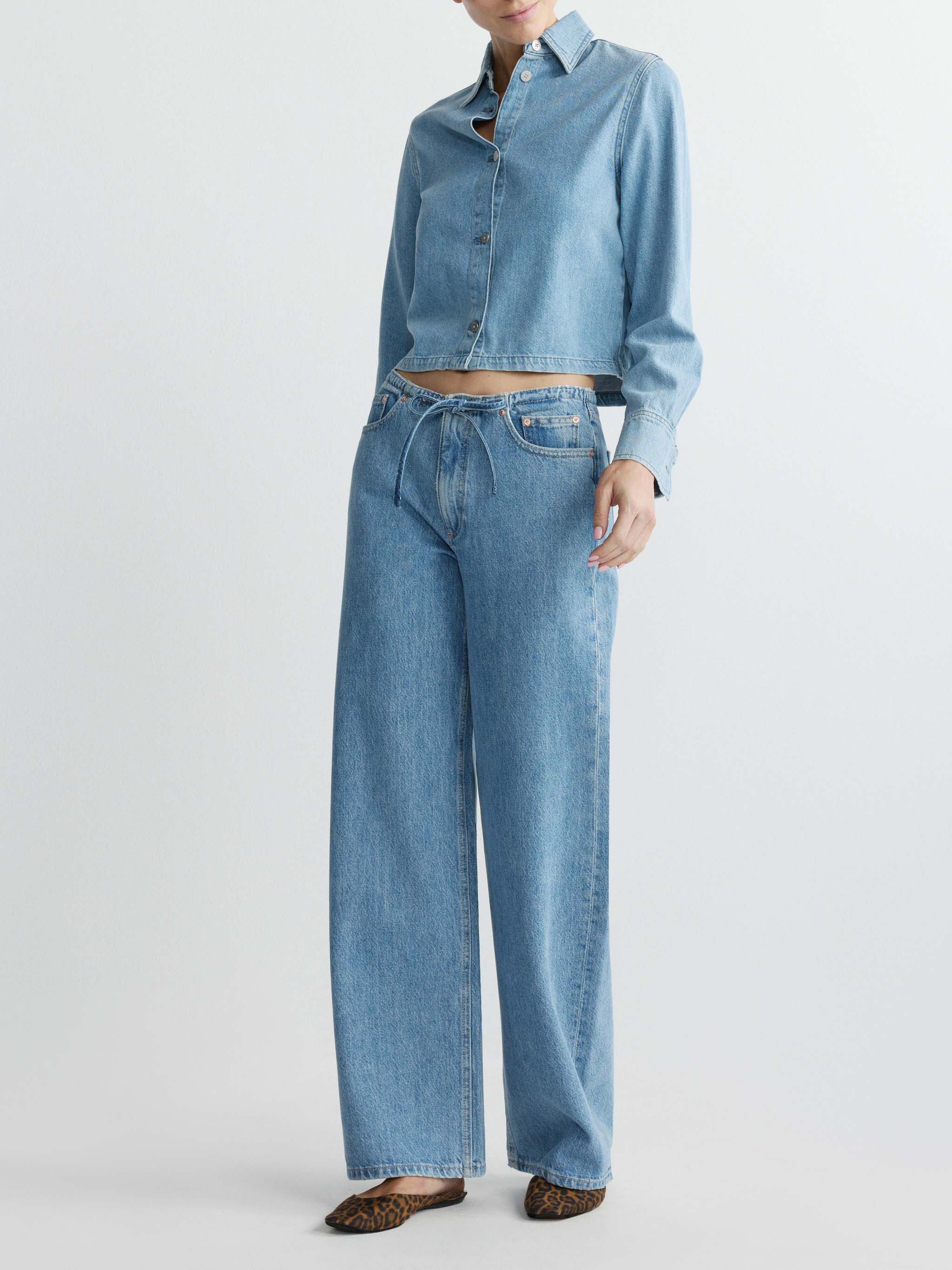 Sienna Low-Slung Wide Leg - River Aura-DL1961-Happy on Main