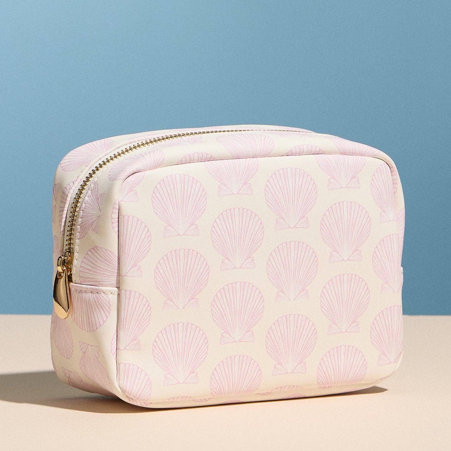Pink Seashell Print | Cosmetic Pouch-Frem-Happy on Main