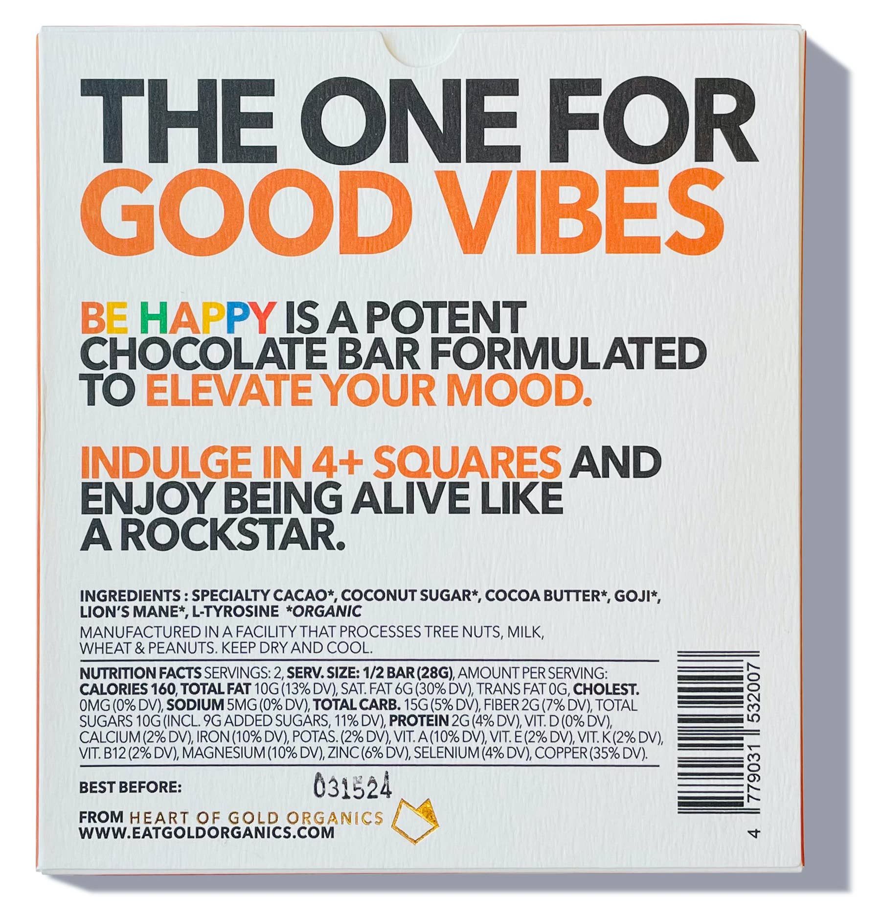 BE HAPPY a Potent, Functional & Delicious Chocolate Bar-Beauty + Wellness-Happy on Main