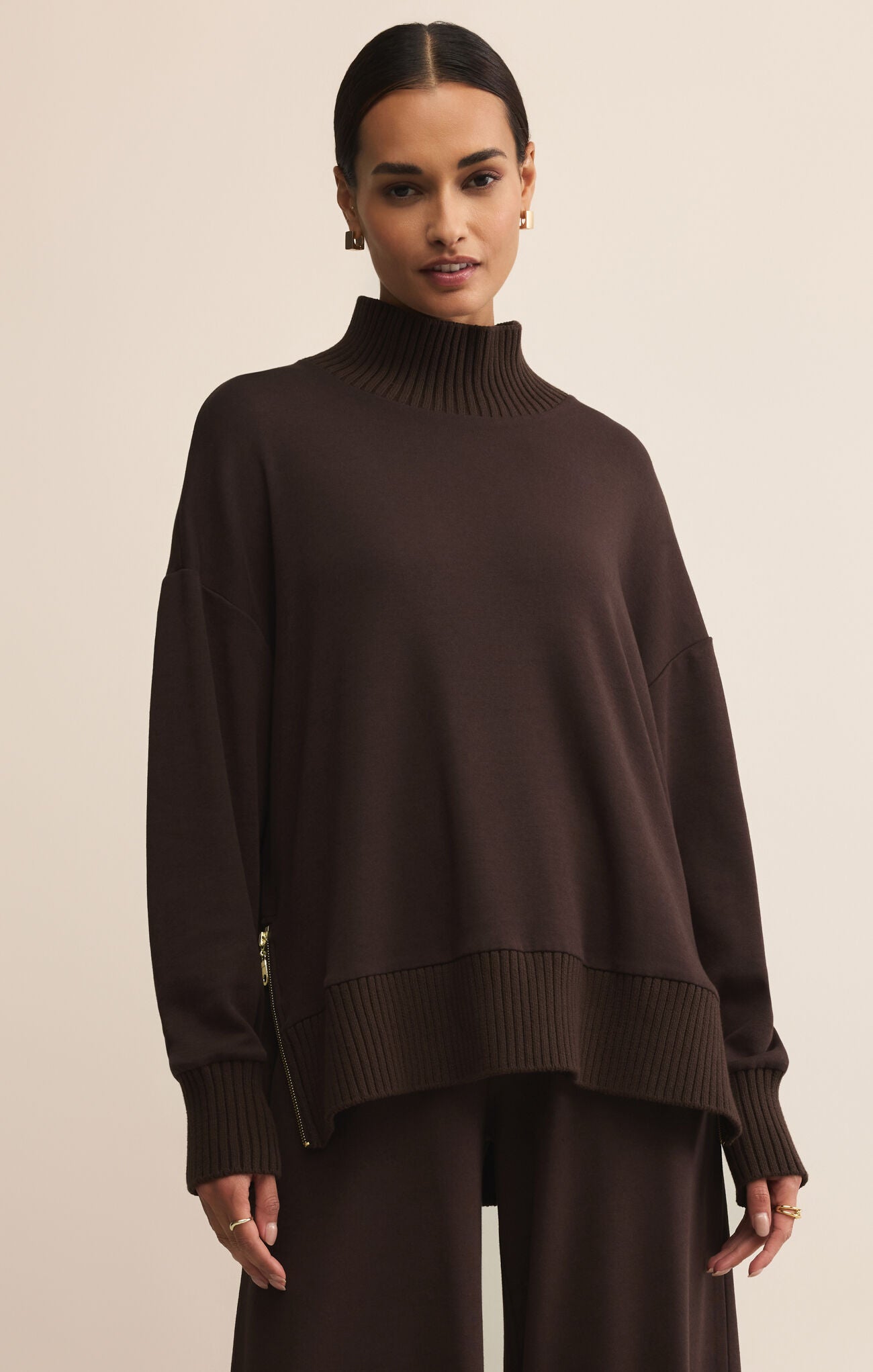 Sable Rib Sweatshirt-Sweatshirts-Happy on Main