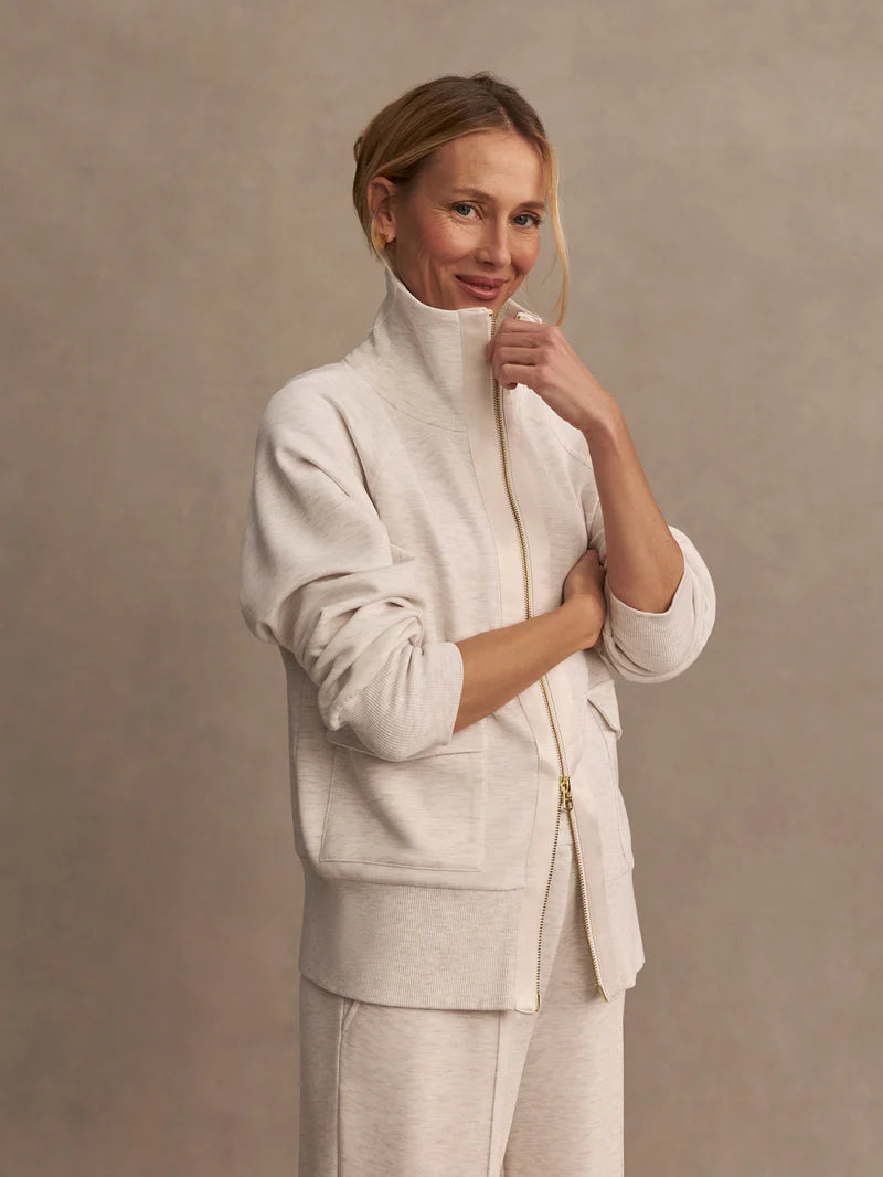 Roxbury Zip-Through - Ivory Marl-Varley-Happy on Main