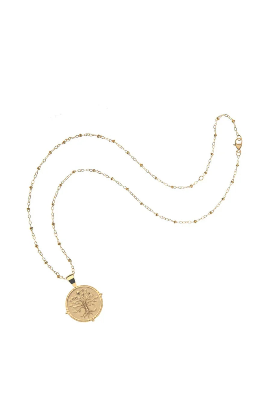 FAITH JW Small Pendant Coin - 16-18" Beaded Satellite Chain-Jane Win-Happy on Main