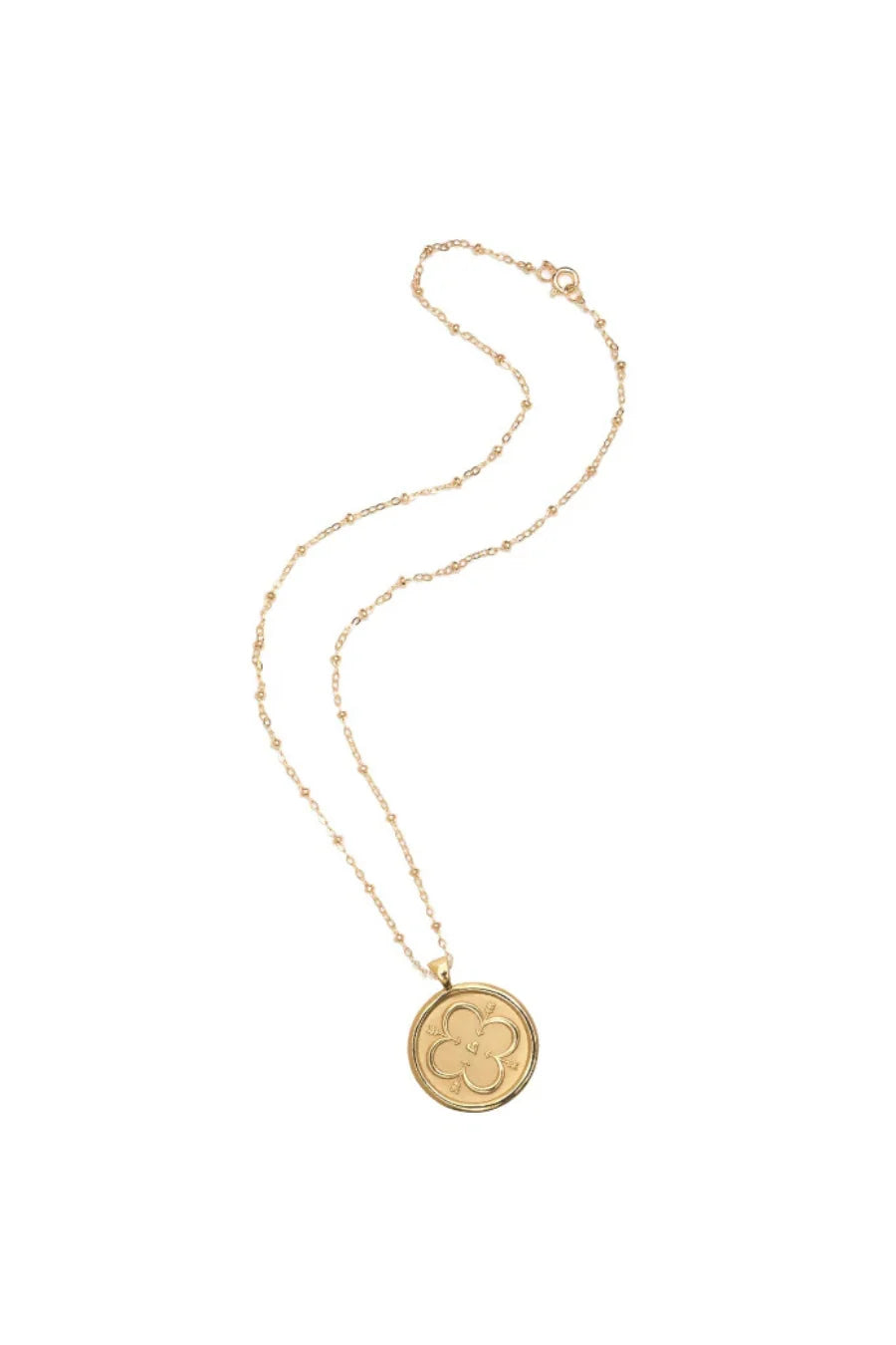 LOVE JW Small Pendant Coin - 16-18" Beaded Satellite Chain-Jane Win-Happy on Main