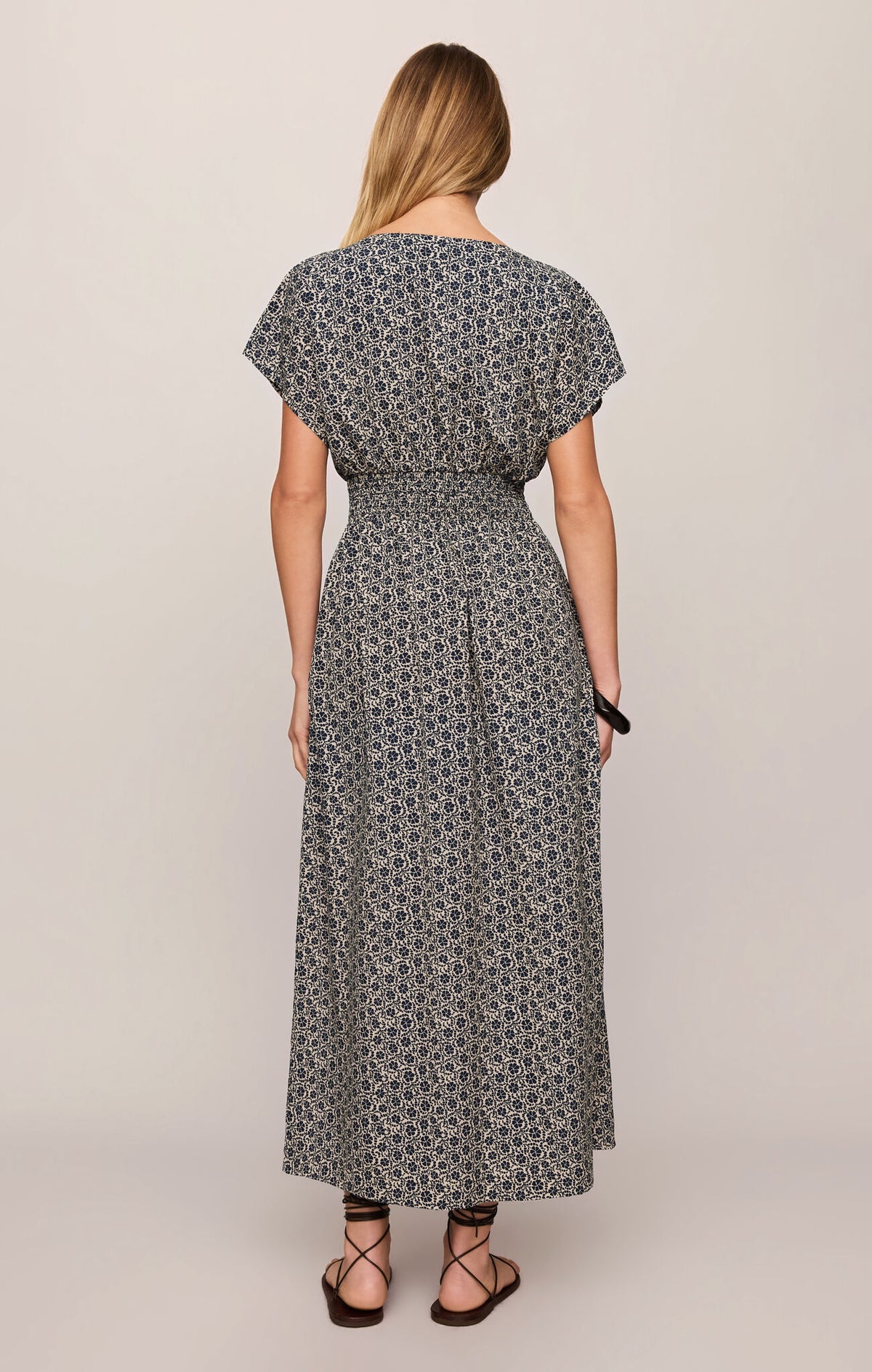 Sanna Iris Floral Midi Dress - Eclipse-Z Supply-Happy on Main