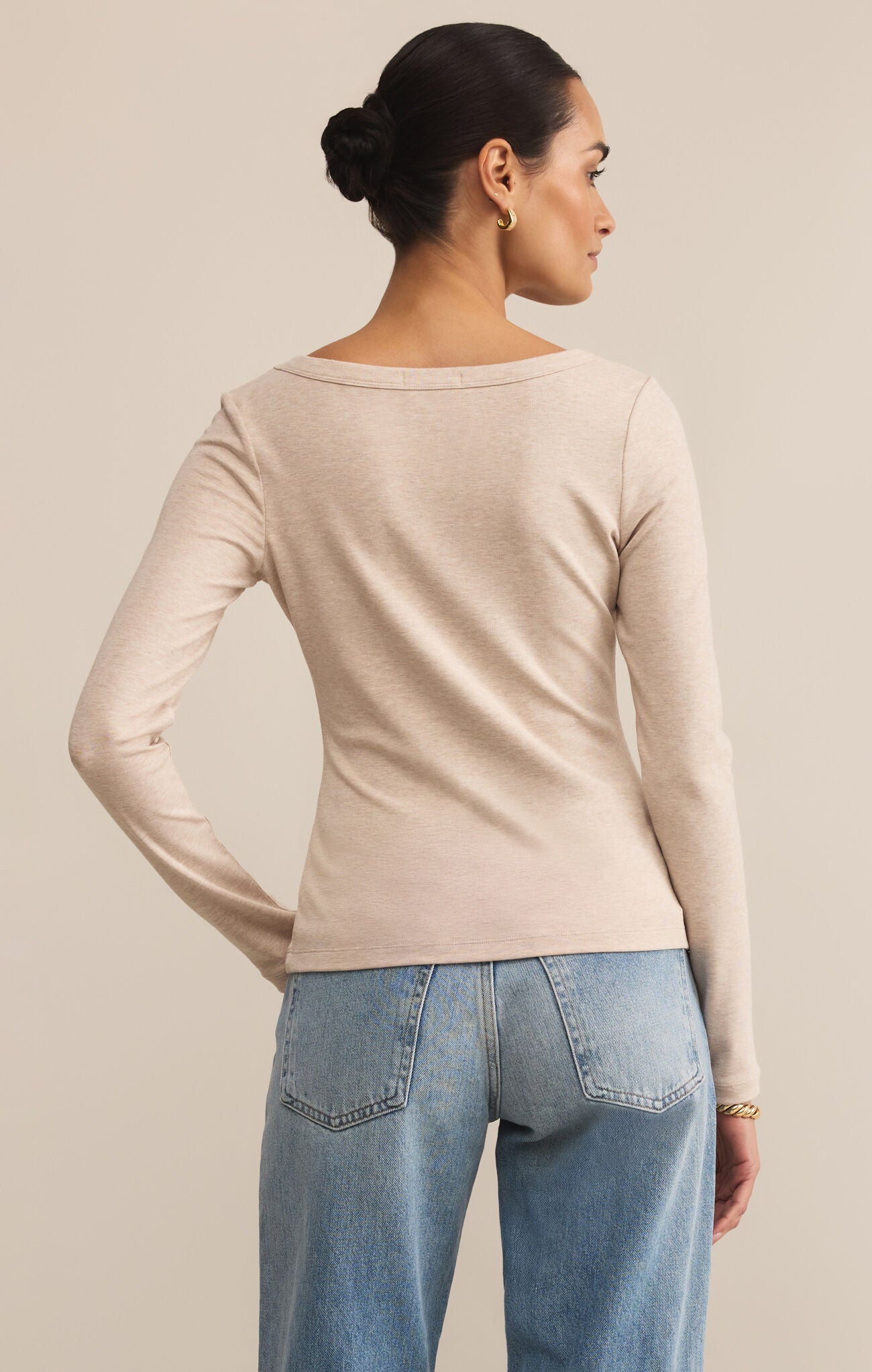 Second Skin Scoop Neck Top - lightweight, long sleeved.