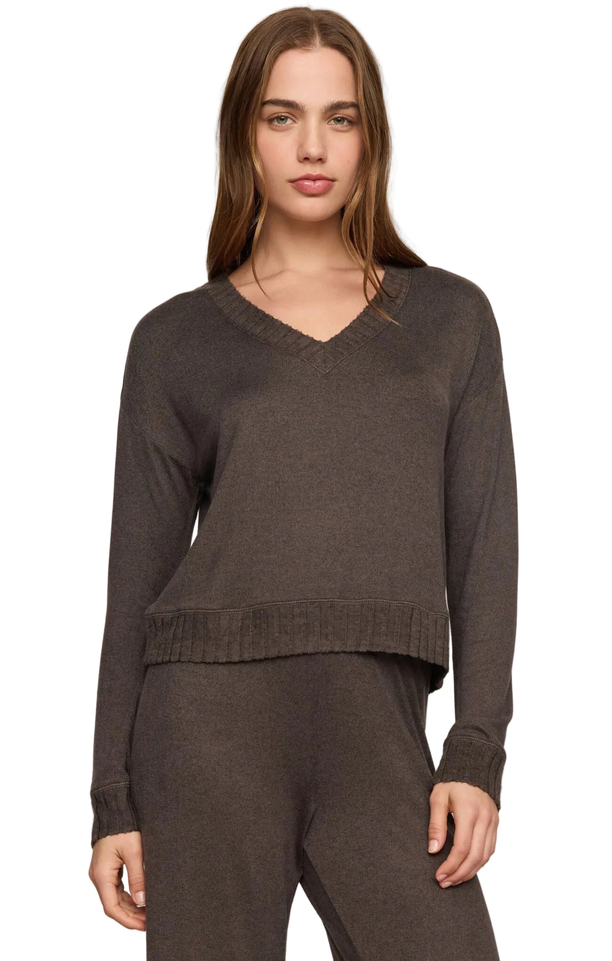 Courtney LS Top - Cocoa Bean-Z Supply-Happy on Main