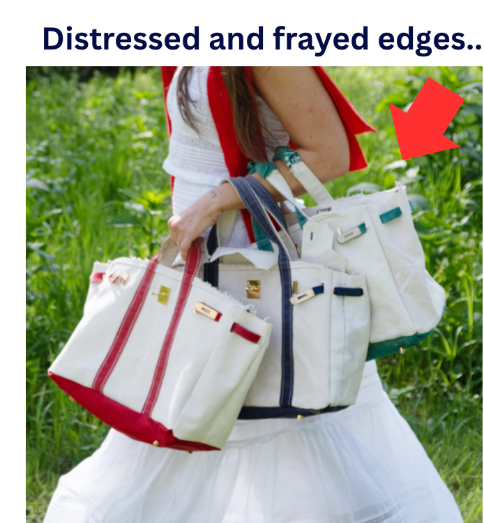 Canvas Tote Bag - Green Trim -Runway Athletics-Happy on Main