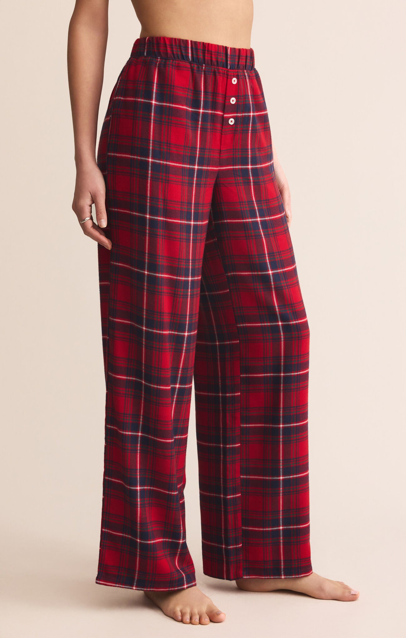 Hangout Plaid Pant - Haute Red-Z Supply-Happy on Main
