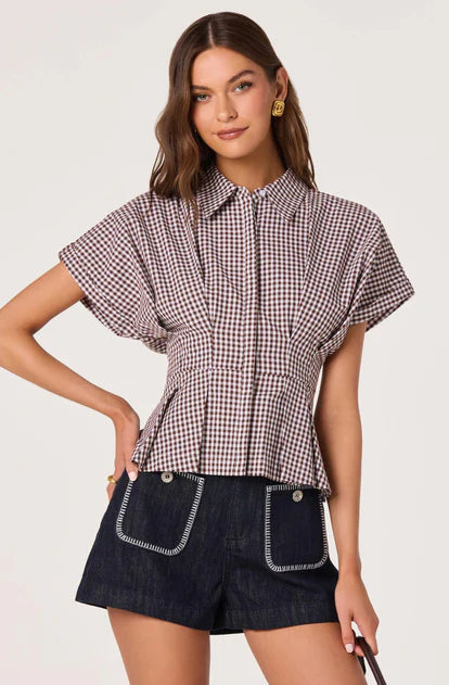 Beck Top - Brown Gingham-ASTR-Happy on Main