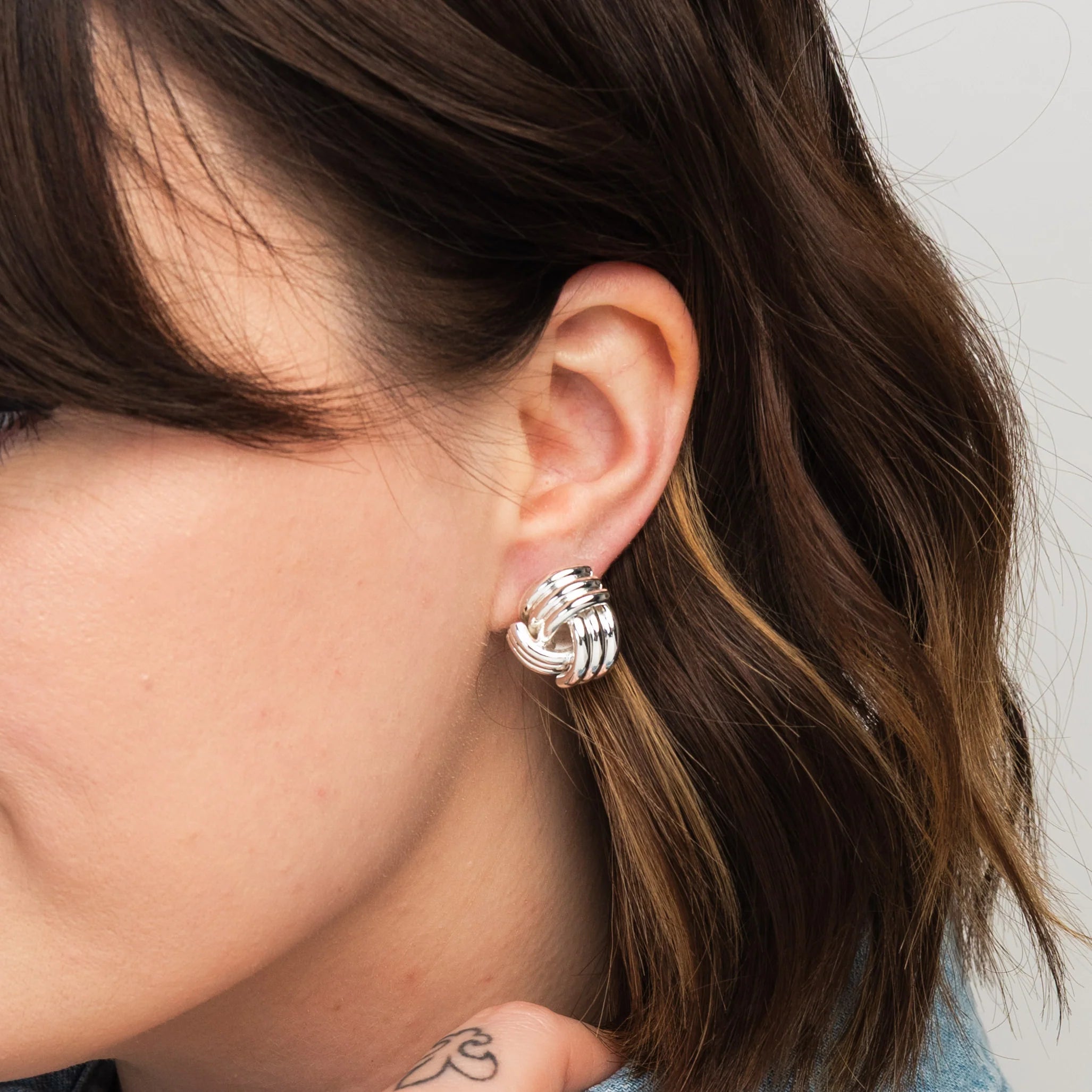 Silver Knotted Studs-Elli Parr-Happy on Main