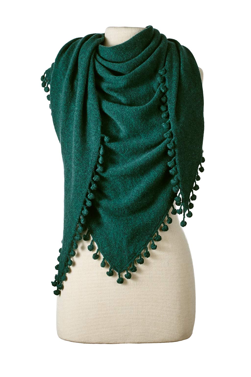 Pom-Pom Triangle Wrap-Alpine Cashmere-Happy on Main