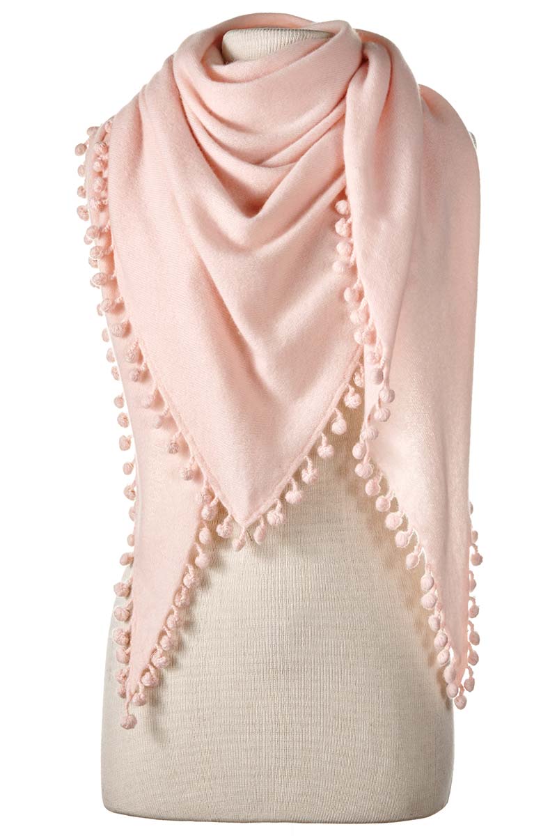 Pom-Pom Triangle Wrap-Alpine Cashmere-Happy on Main