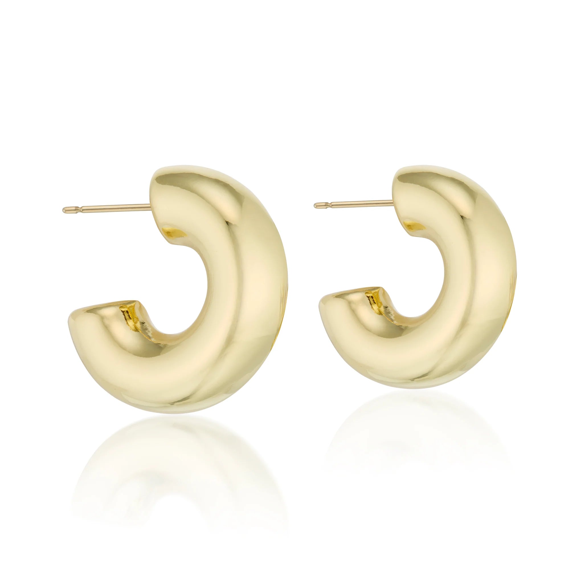 SM Chunky Hoop 18K Gold Over Brass-Everyday Jewelry-Happy on Main
