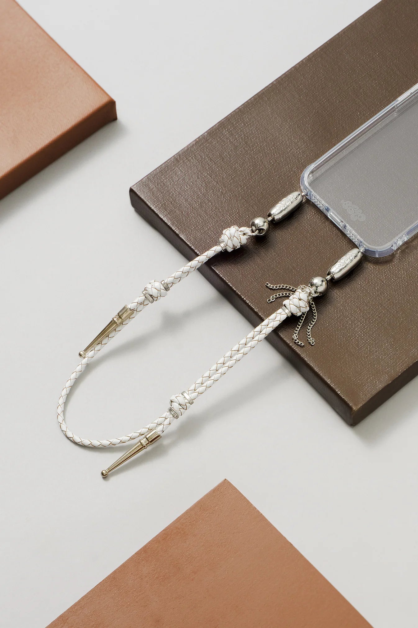 Leather Bolo Wristlet - White