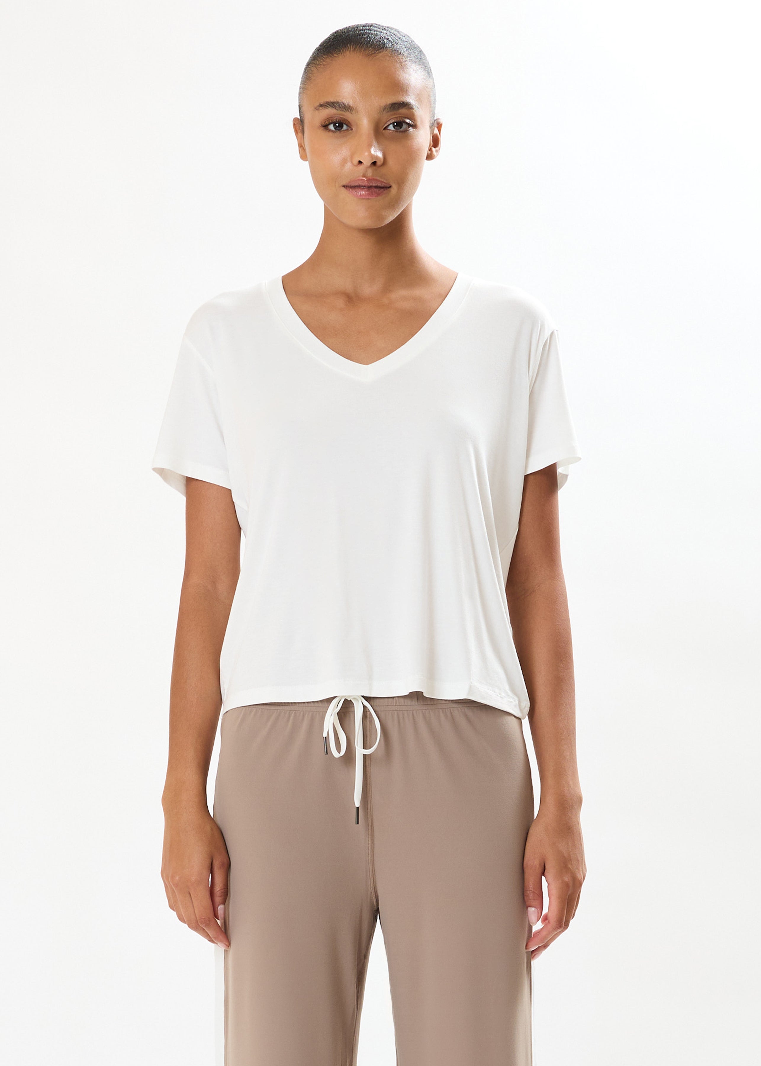 Georgia Jersey V-Neck - White-Splits59-Happy on Main