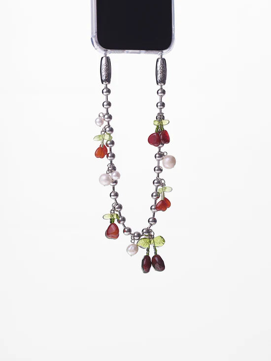 Cherry and Pearl Ballchain Wristlet-Ossa-Happy on Main