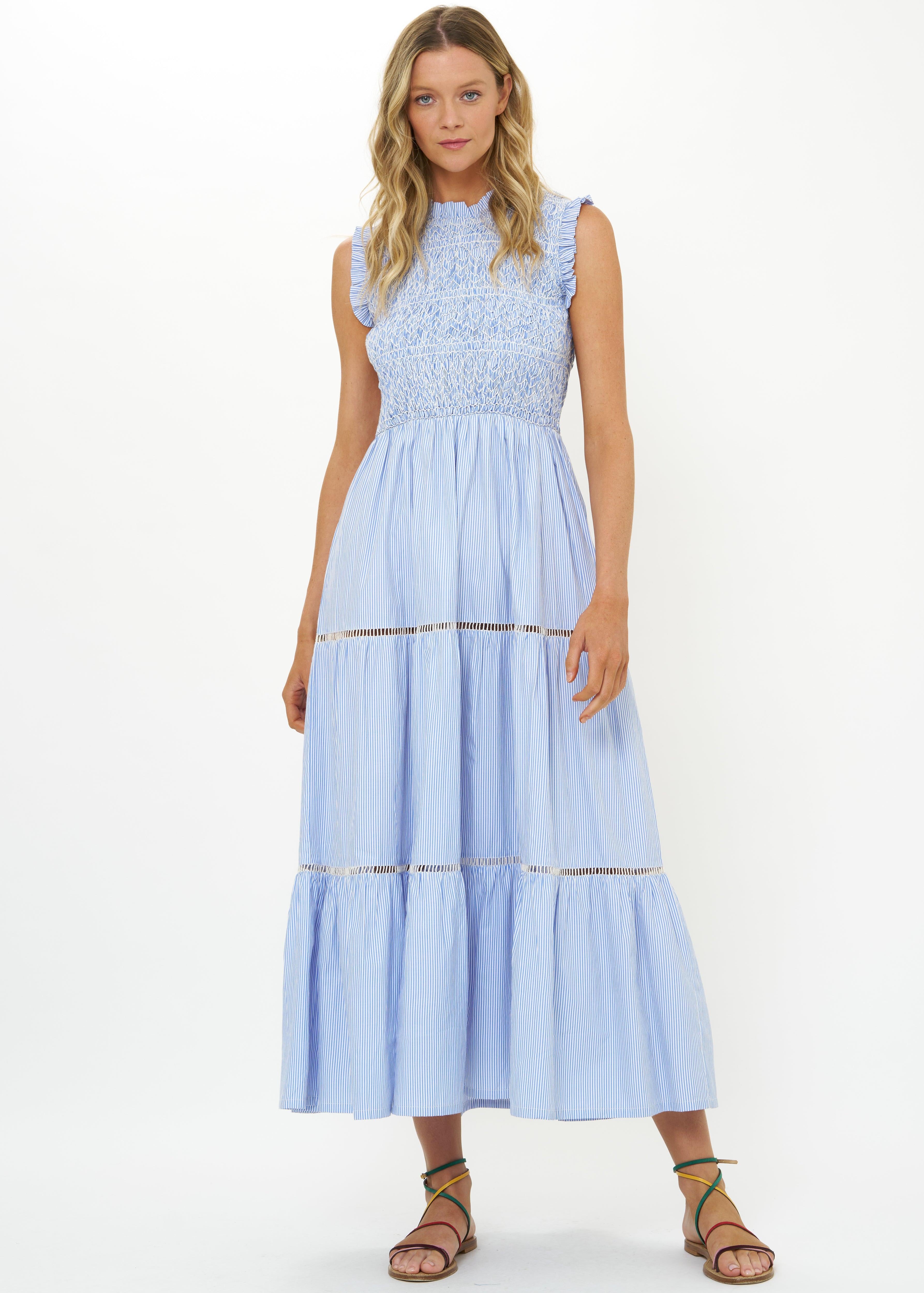 Sleeveless Smocked Maxi-Dressy Dresses-Happy on Main